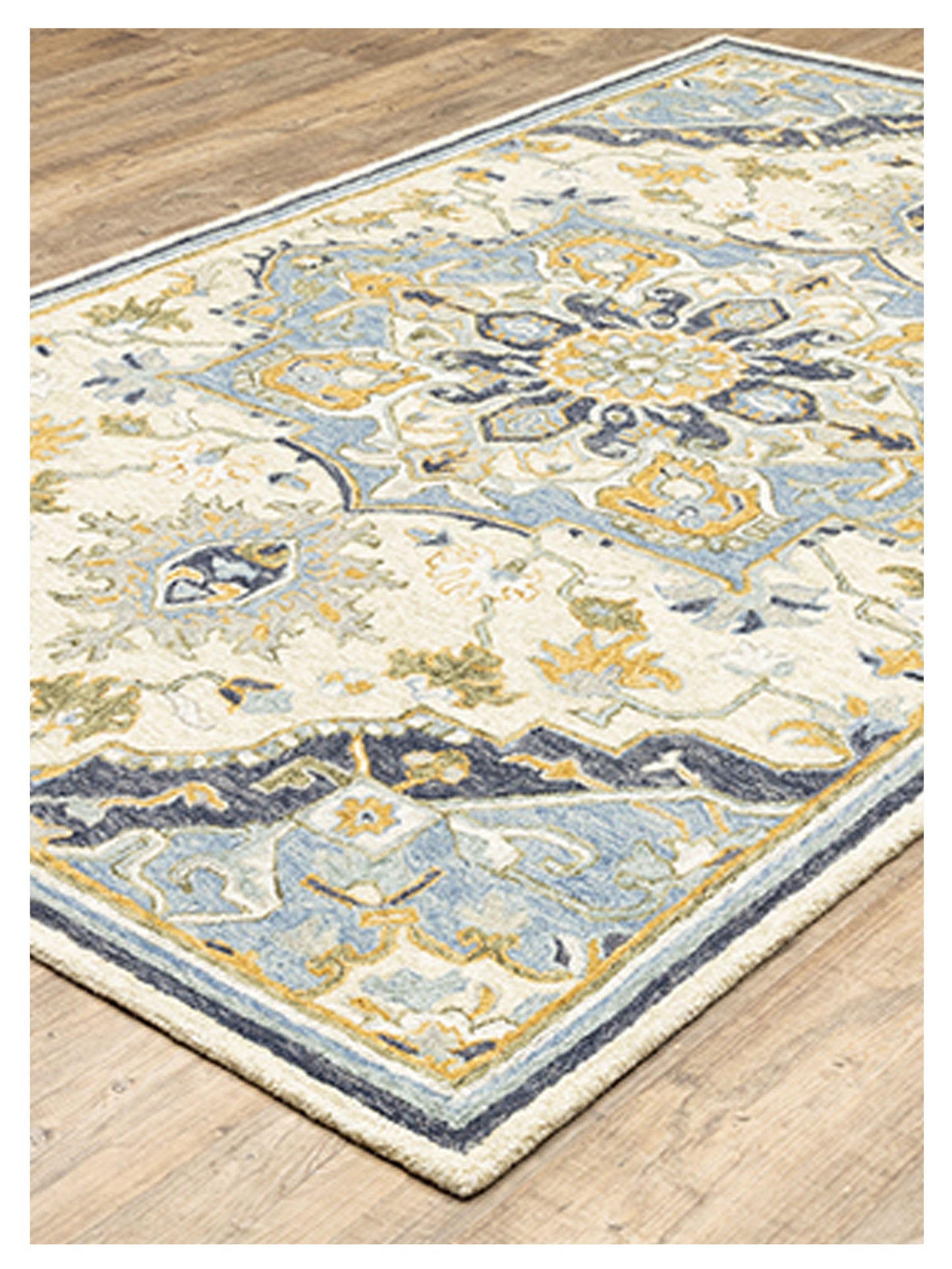 Oriental Weavers ALFRESCO 28402 Blue Ivory Casual Tufted Rug