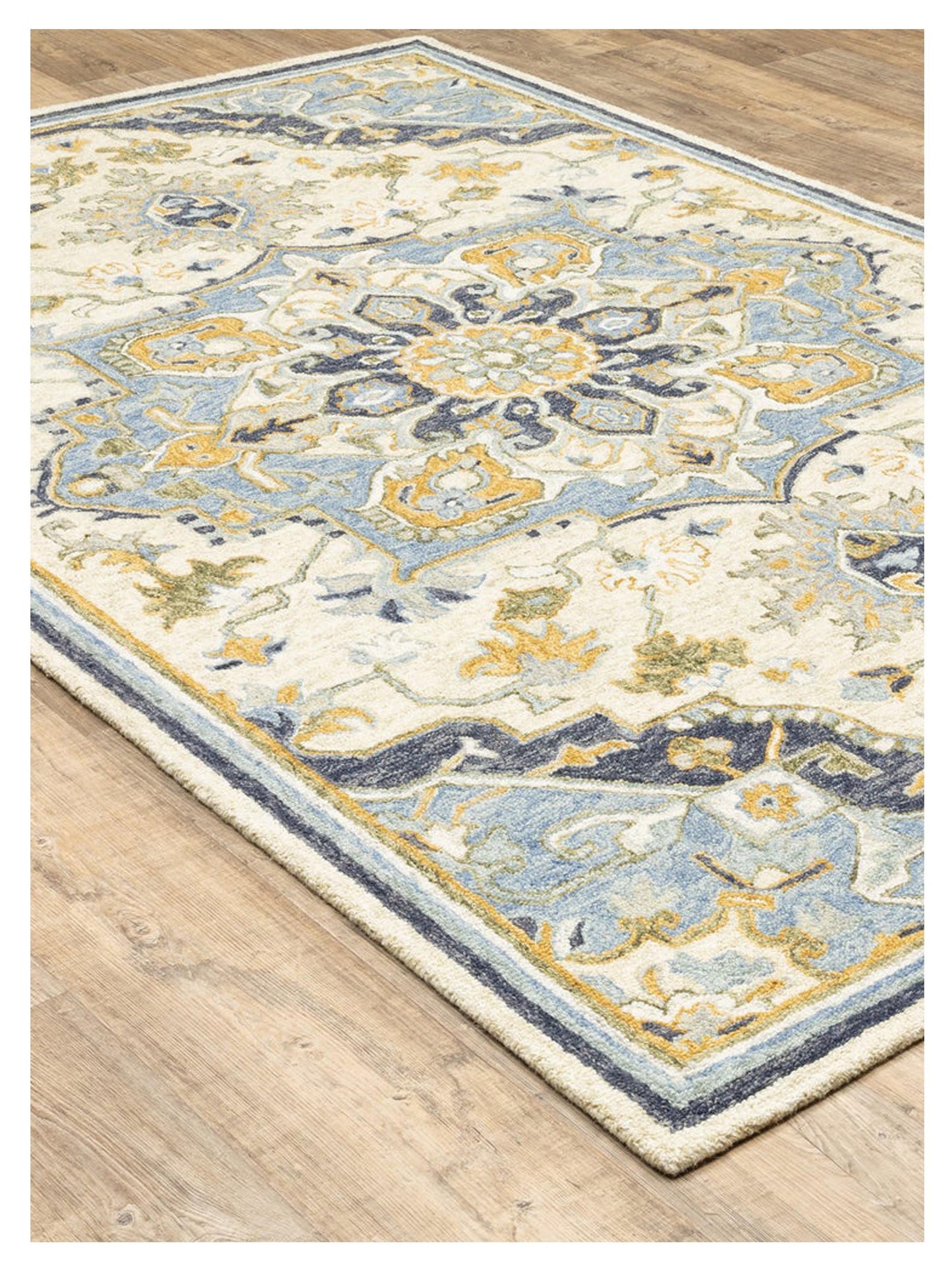 Oriental Weavers ALFRESCO 28402 Blue Ivory Casual Tufted Rug