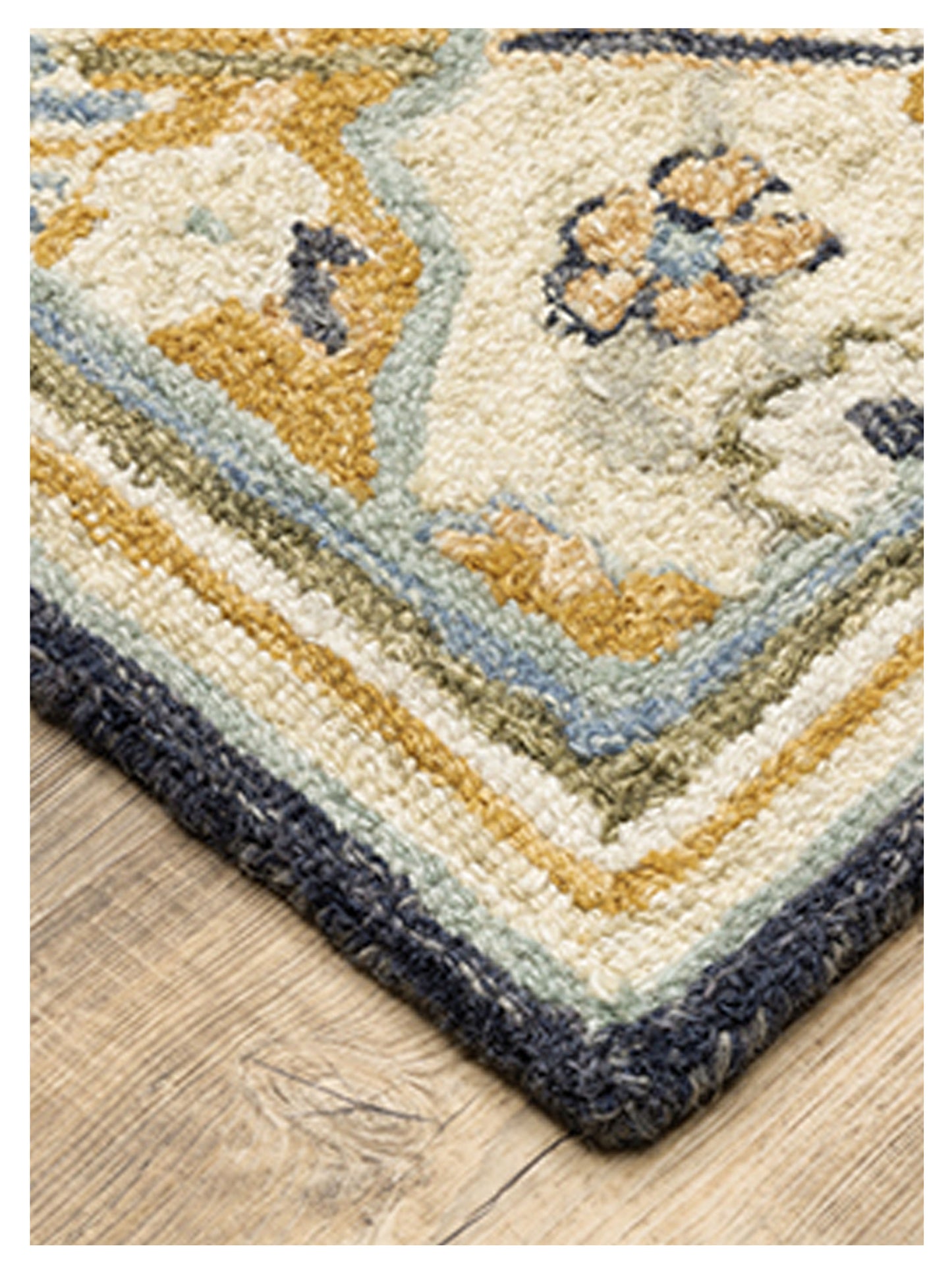 Oriental Weavers ALFRESCO 28406 Blue Gold Casual Tufted Rug