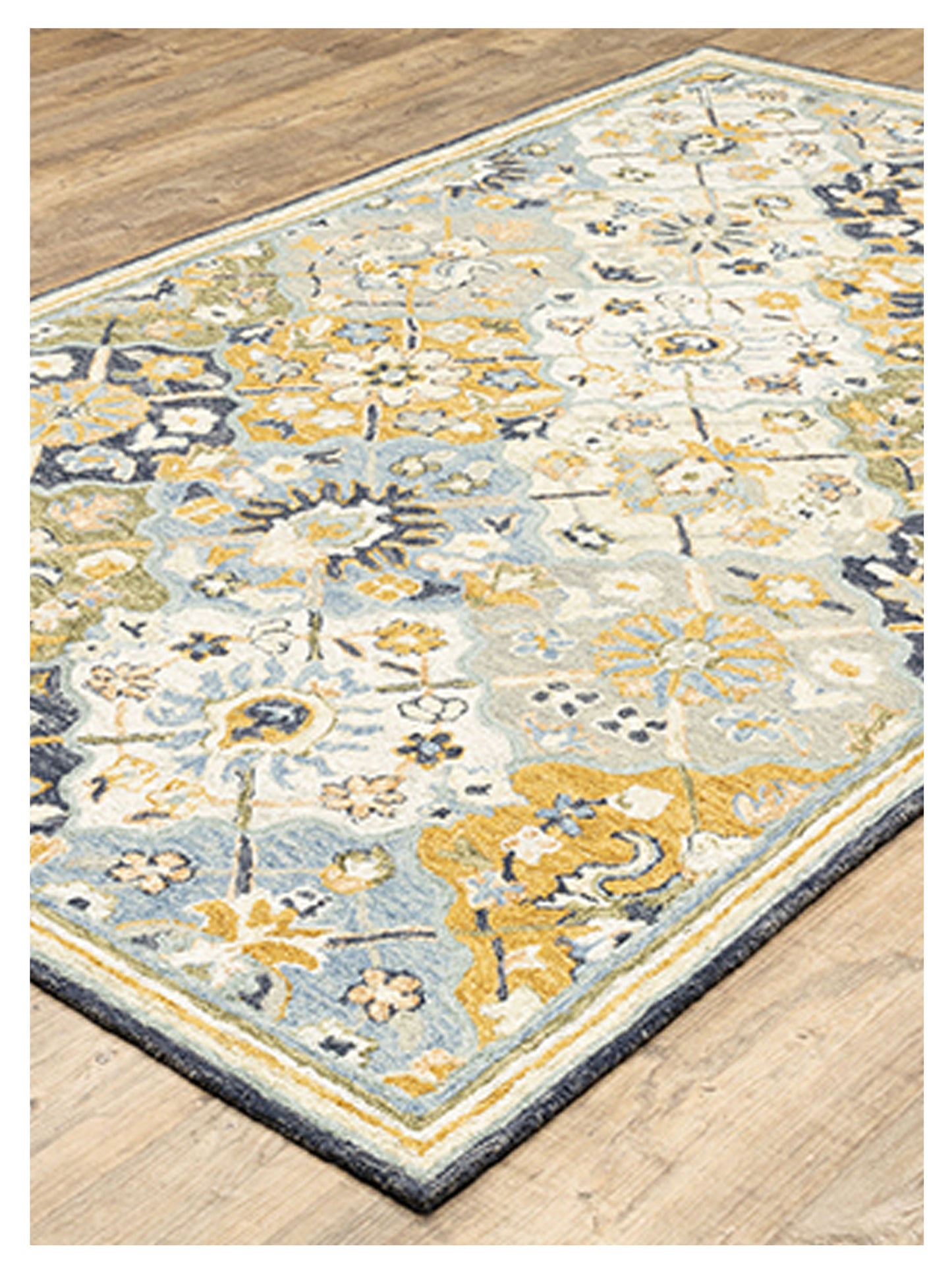 Oriental Weavers ALFRESCO 28406 Blue Gold Casual Tufted Rug