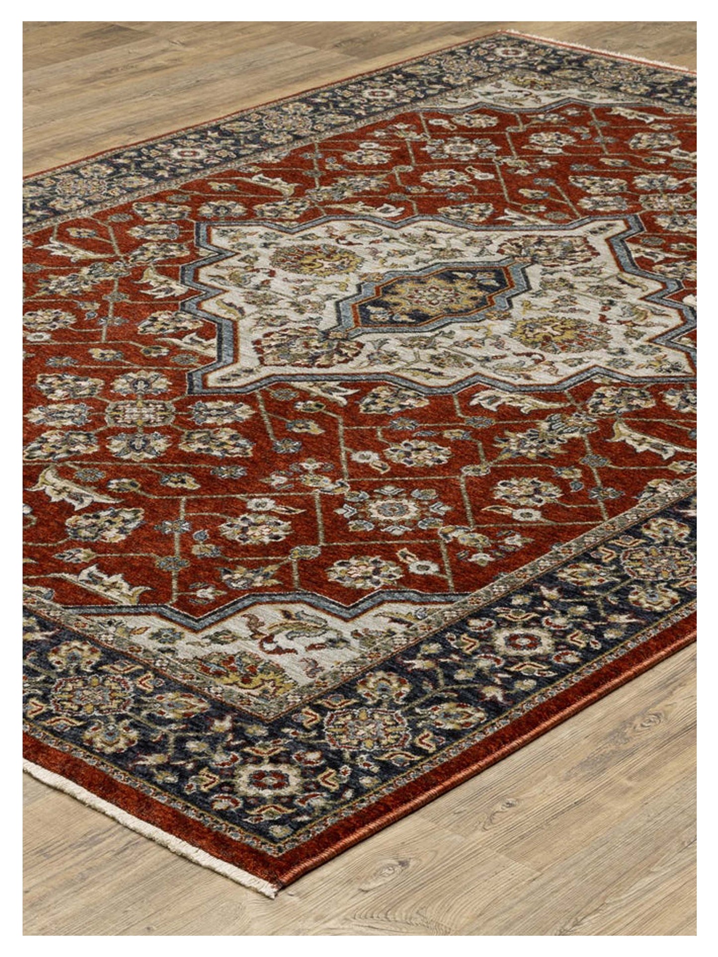 Oriental Weavers ABERDEEN 4151R Red Blue Traditional Machinemade Rug