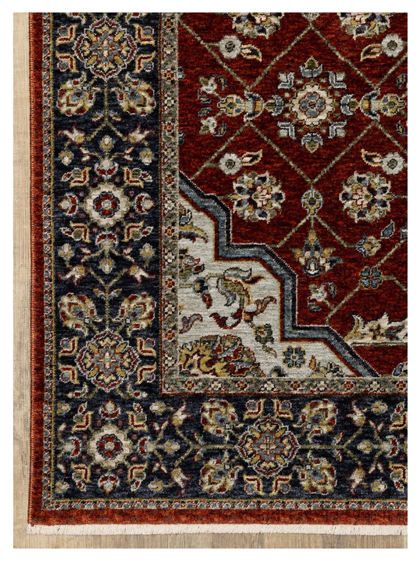 Oriental Weavers ABERDEEN 4151R Red Blue Traditional Machinemade Rug