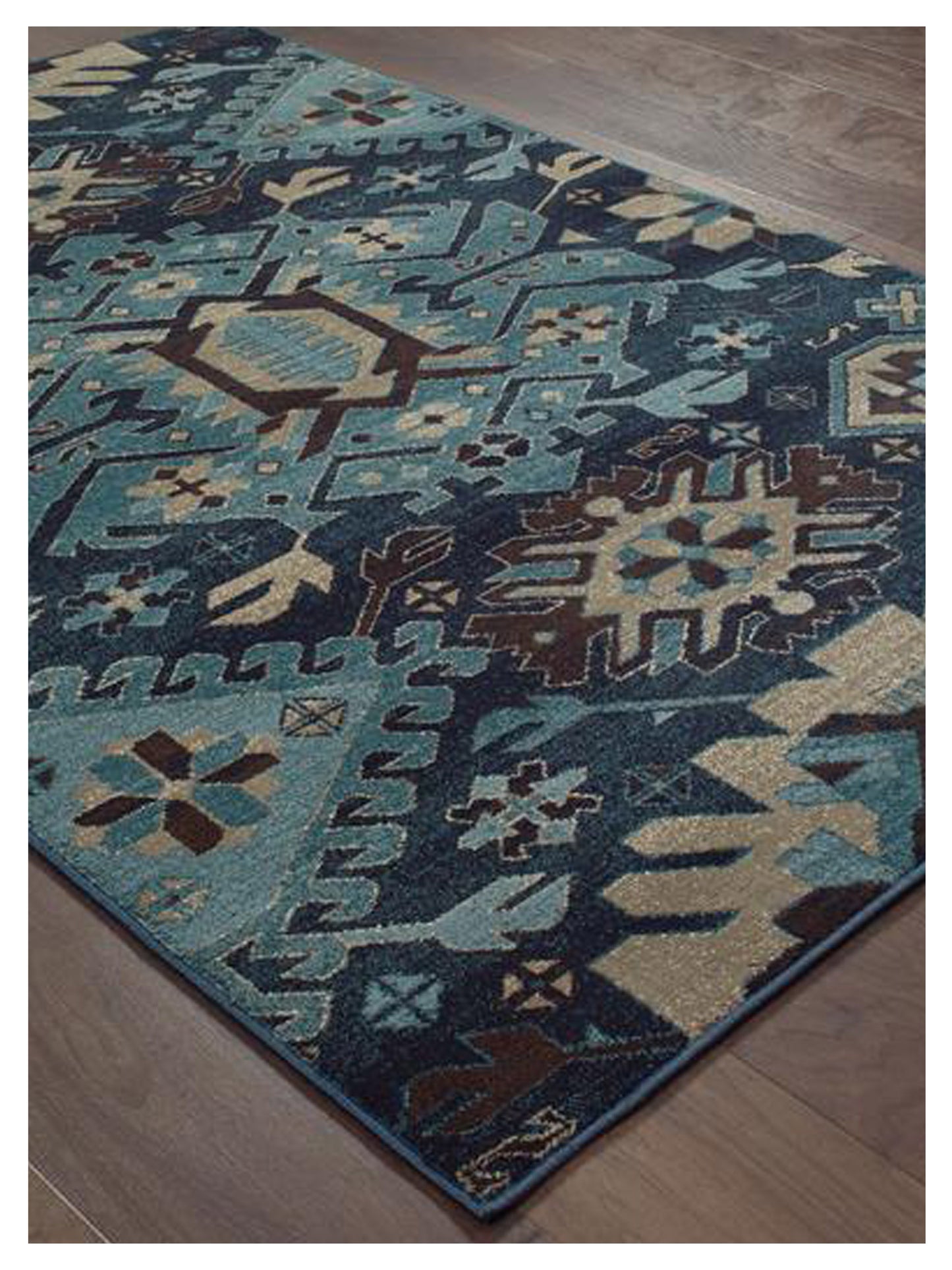 Oriental Weavers LINDEN 4302A Navy Blue Casual Machinemade Rug