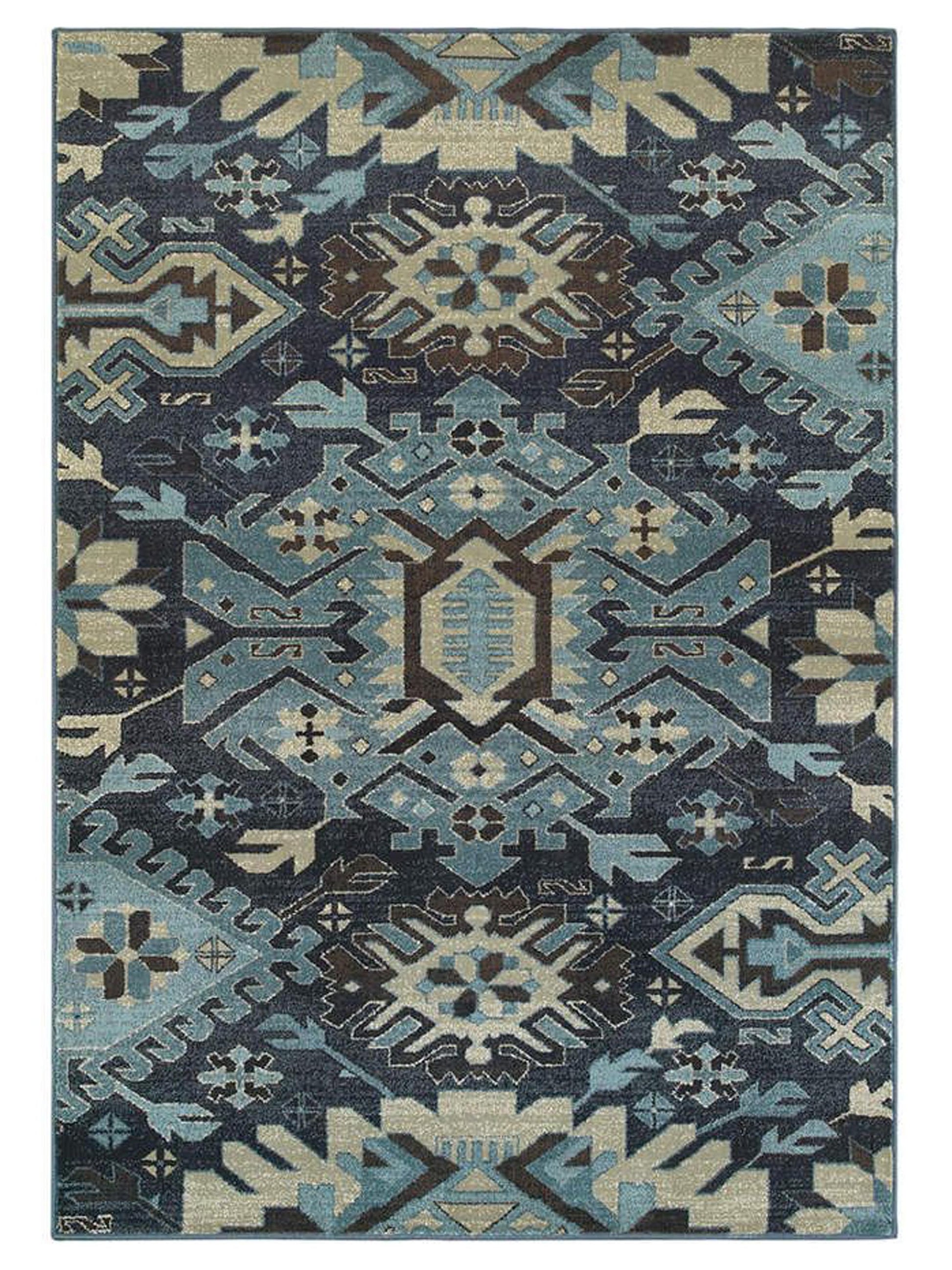 Oriental Weavers LINDEN 4302A Navy Casual Machinemade Rug