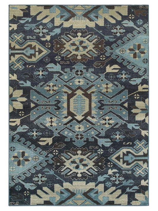 Oriental Weavers LINDEN 4302A Navy Casual Machinemade Rug