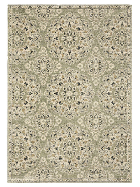 Oriental Weavers FLORENCE 4334E Green Casual Machinemade Rug