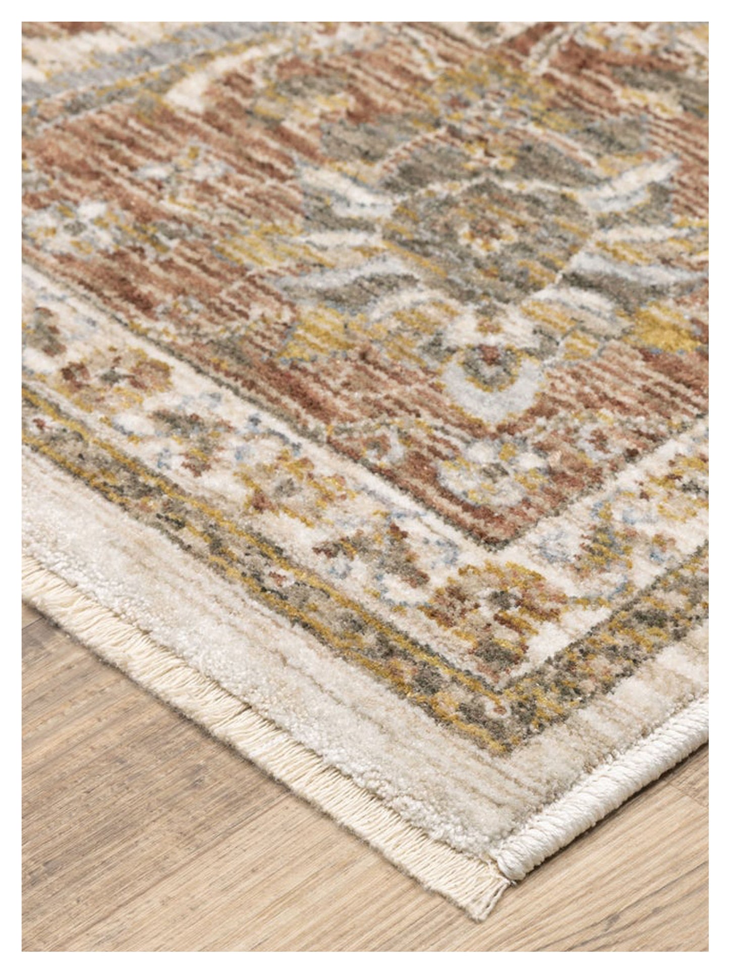 Oriental Weavers Maharaja 5091Q Ivory Rust Traditional Machinemade Rug