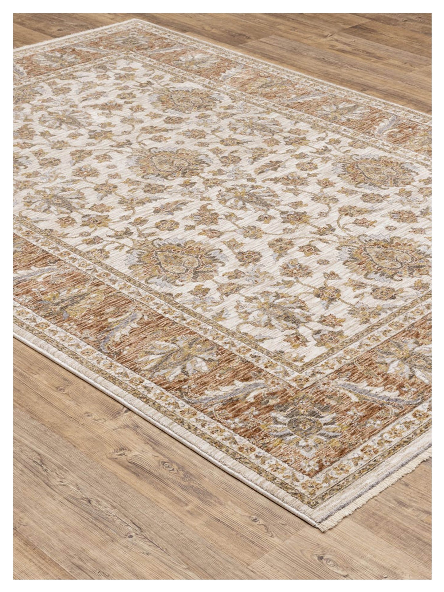 Oriental Weavers Maharaja 5091Q Ivory Rust Traditional Machinemade Rug