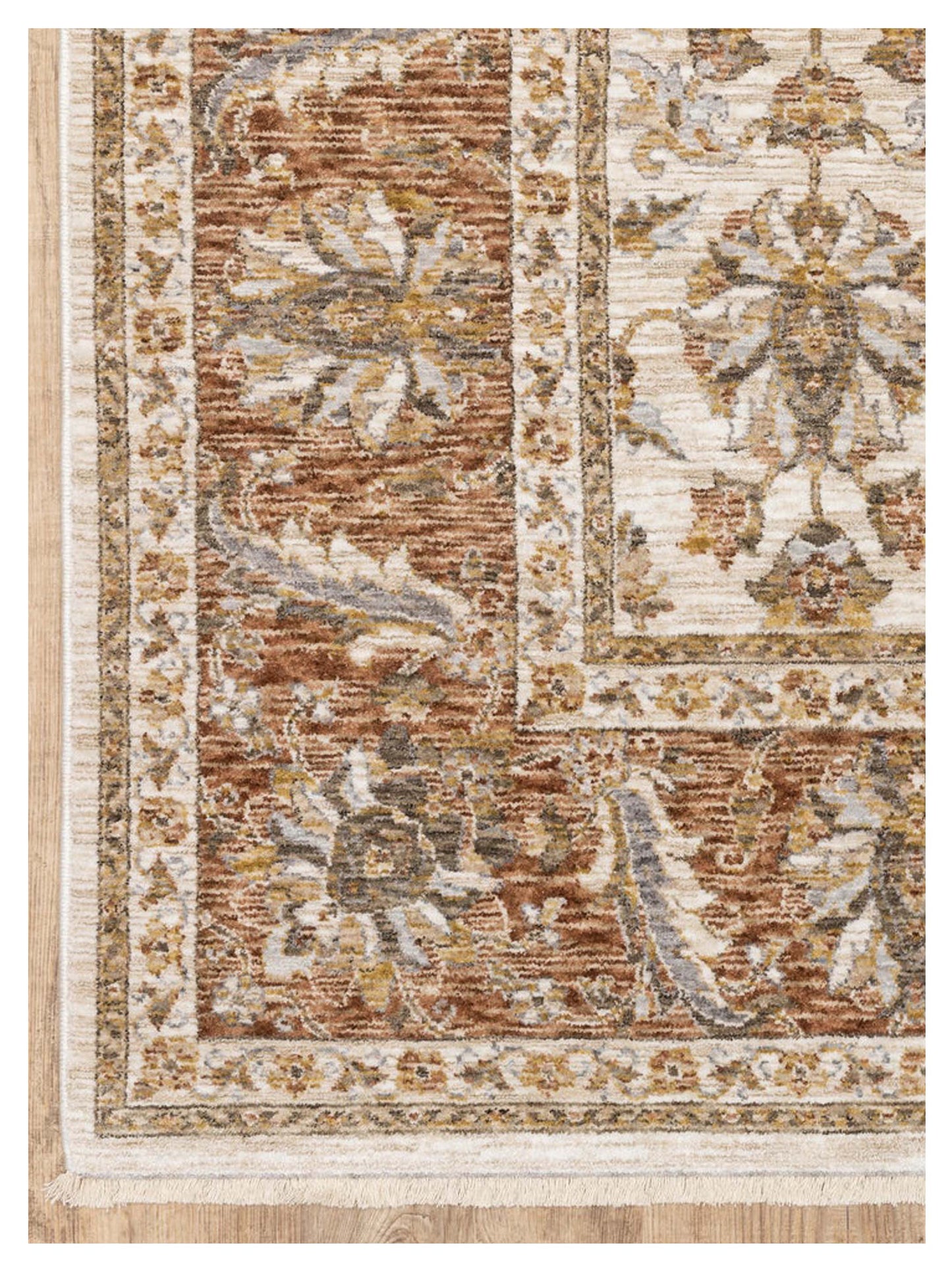 Oriental Weavers Maharaja 5091Q Ivory Rust Traditional Machinemade Rug