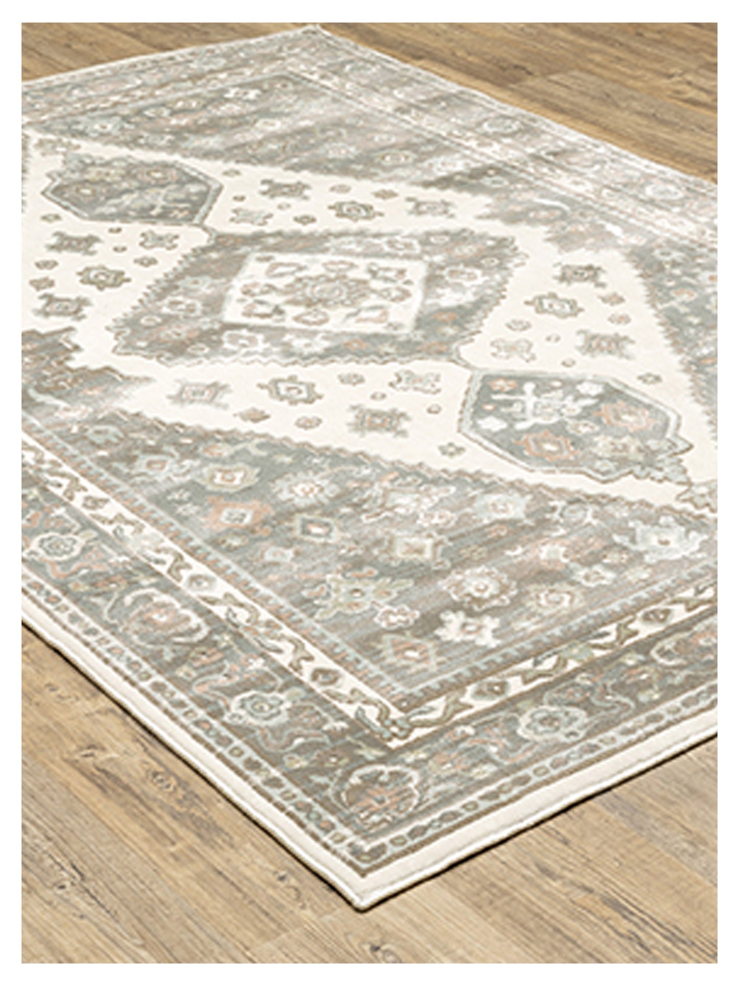 Oriental Weavers CAPISTRANO 511E1 Ivory Grey Traditional Machinemade Rug