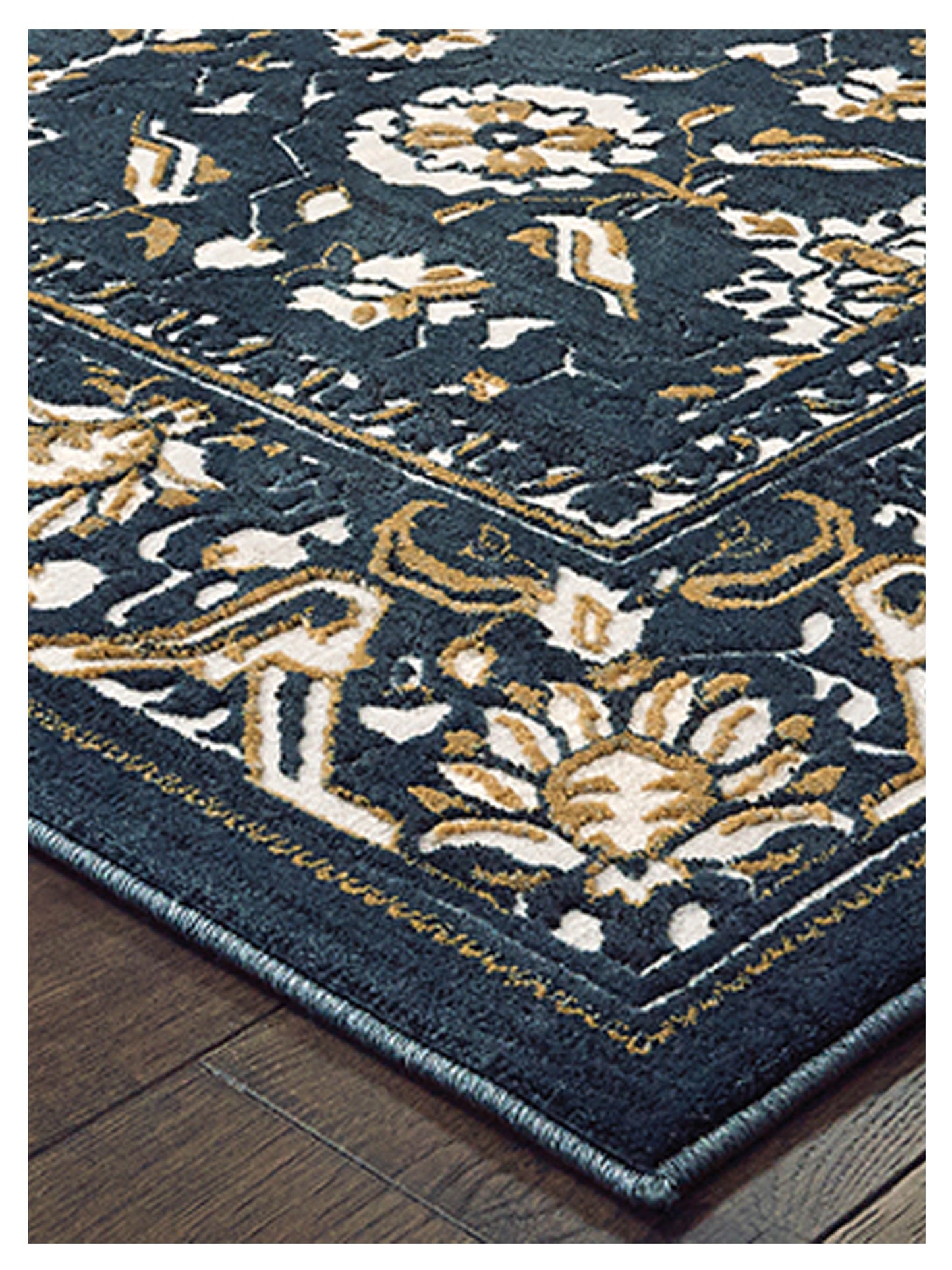 Oriental Weavers BOWEN 534L2 Navy Gold Traditional Machinemade Rug