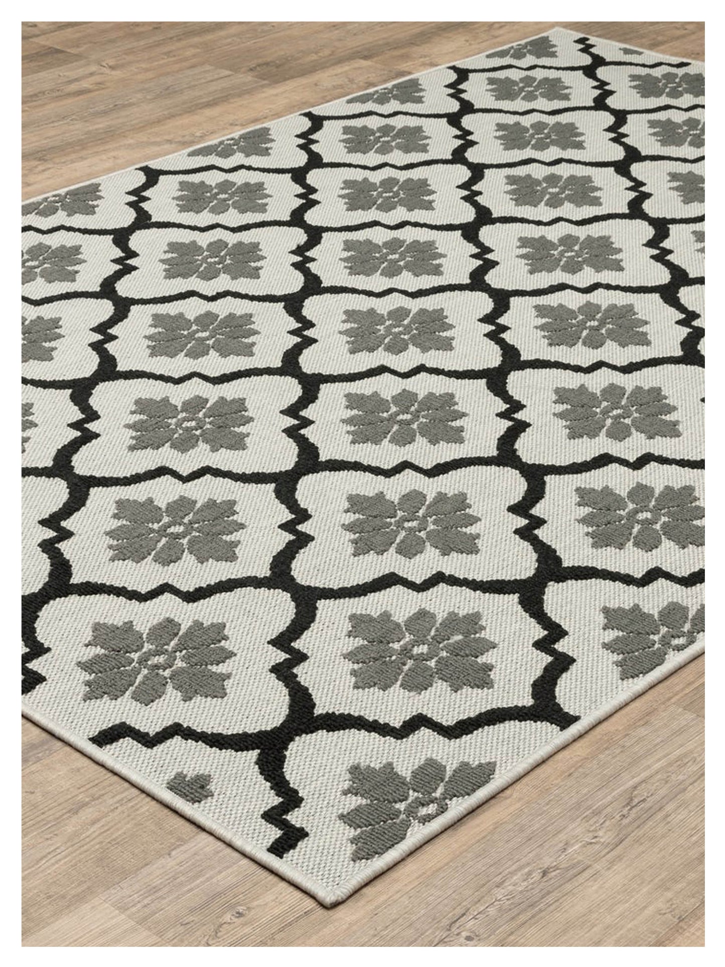 Oriental Weavers TORREY 5562E Beige Black Outdoor Machinemade Rug