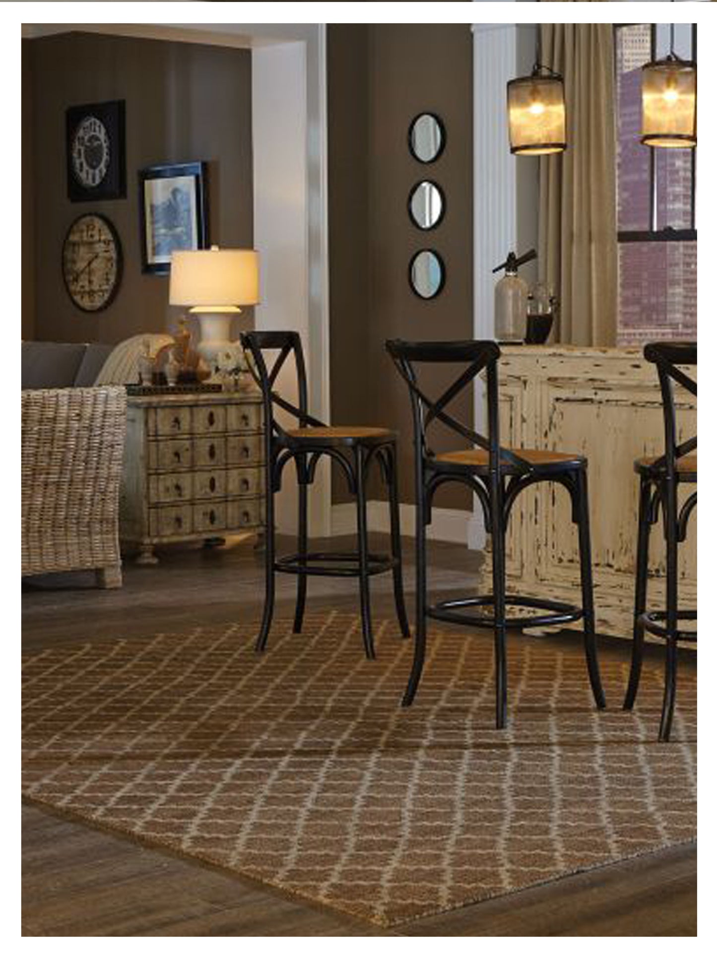 Oriental Weavers MADDOX 56503 Brown Blue Tommy Bahama Knotted Rug