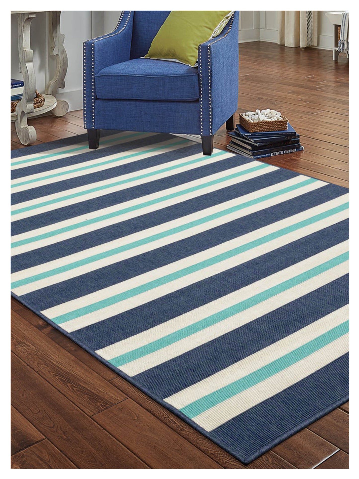 Oriental Weavers MERIDIAN 5701B Blue Ivory Outdoor Machinemade Rug