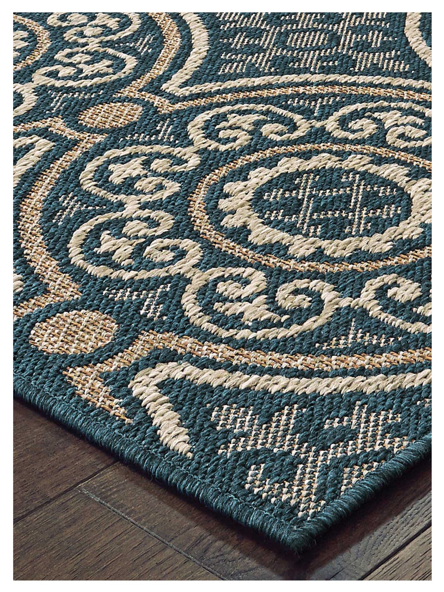 Oriental Weavers LATITUDE 609B3 Blue Grey Outdoor Machinemade Rug