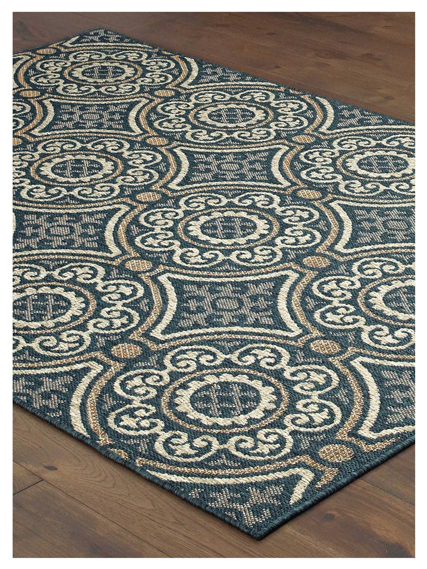 Oriental Weavers LATITUDE 609B3 Blue Grey Outdoor Machinemade Rug