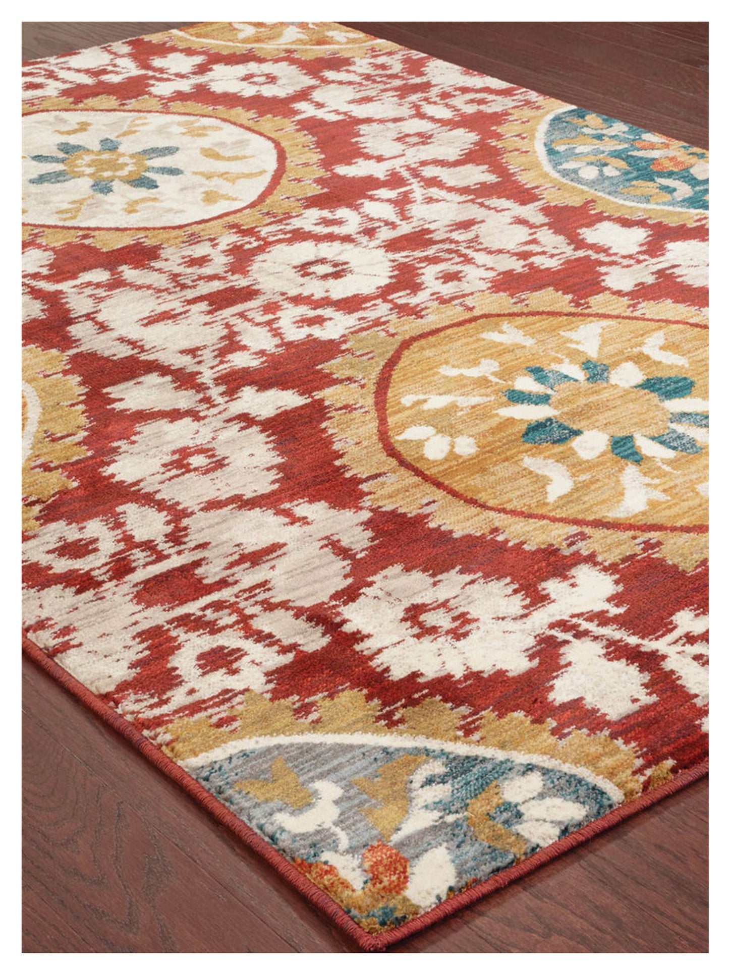 Oriental Weavers SEDONA 6366A Red Gold Casual Machinemade Rug