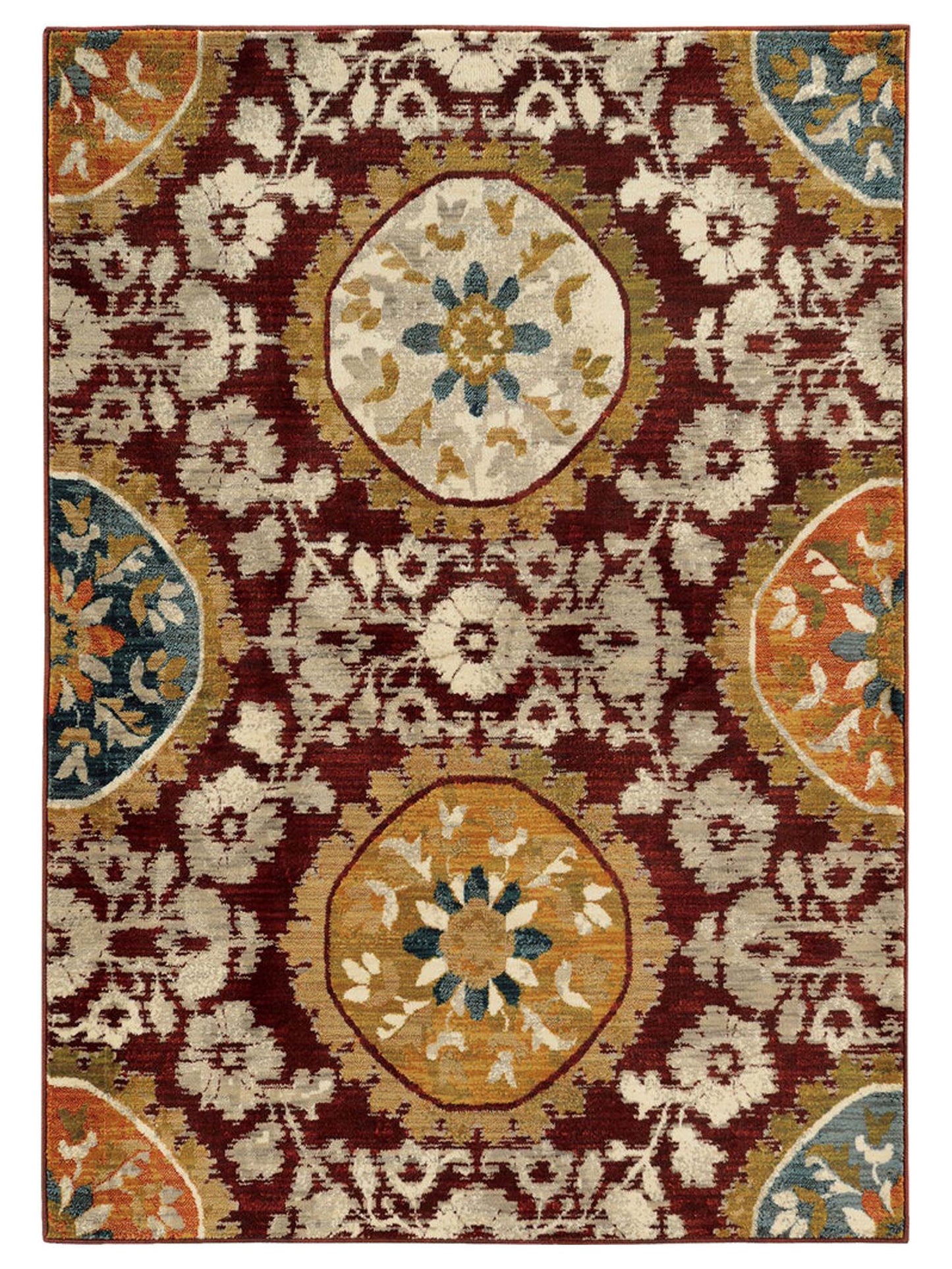 Oriental Weavers SEDONA 6366A Red Casual Machinemade Rug