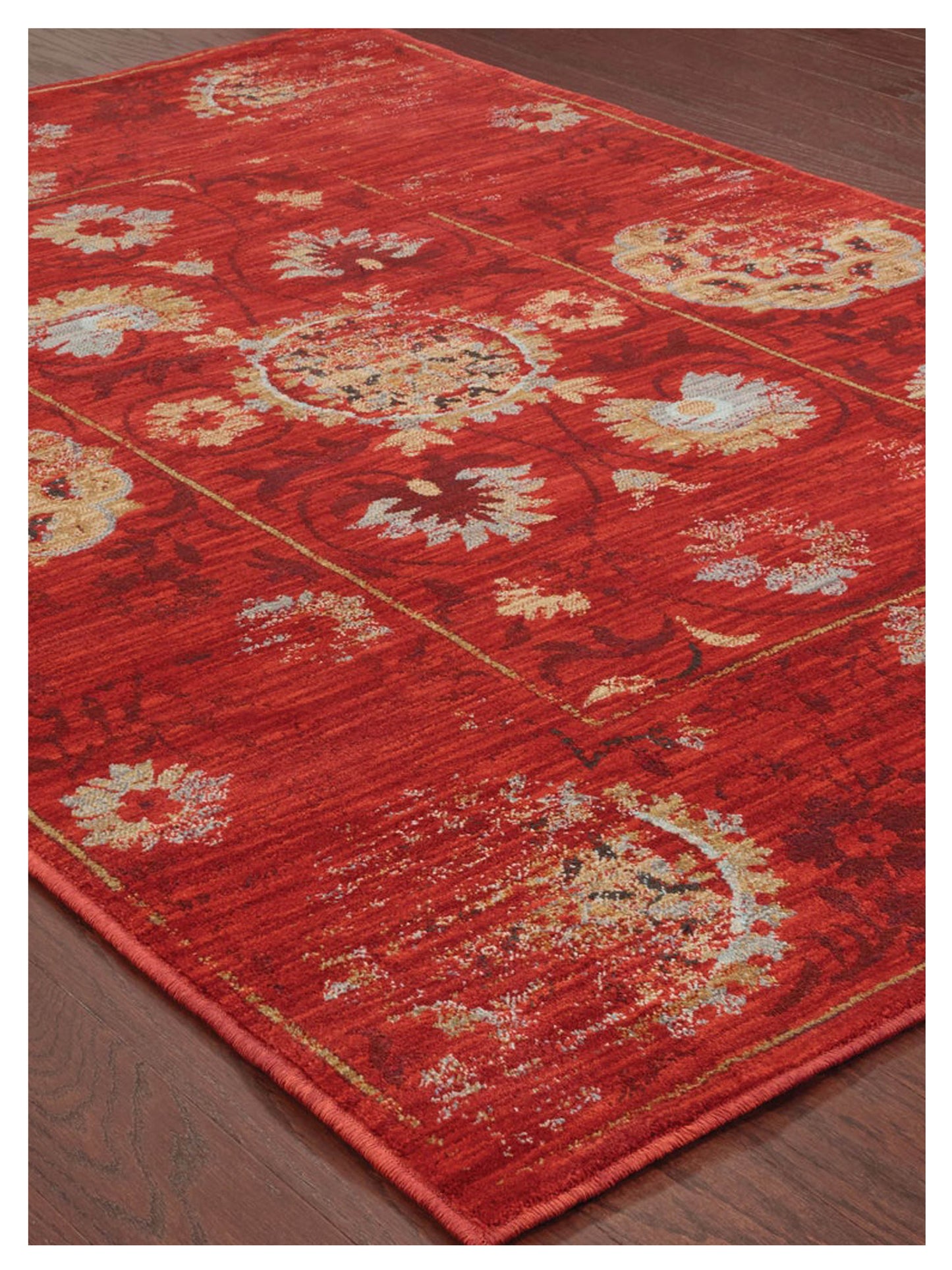 Oriental Weavers SEDONA 6386E Red Gold Casual Machinemade Rug