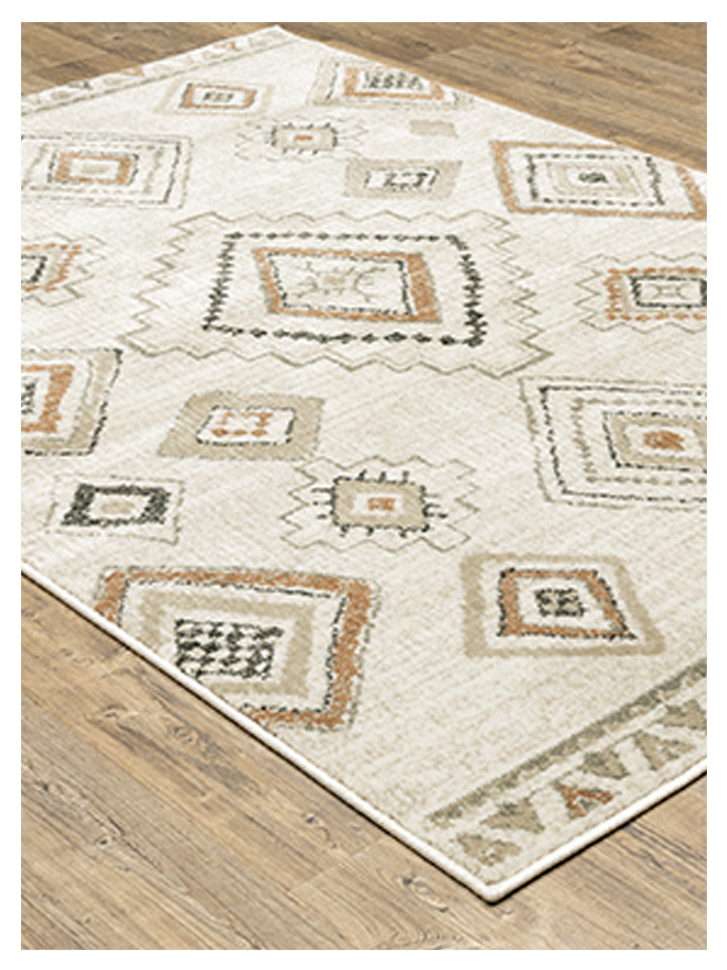 Oriental Weavers GEORGIA 660B0 Ivory Orange Casual Machinemade Rug