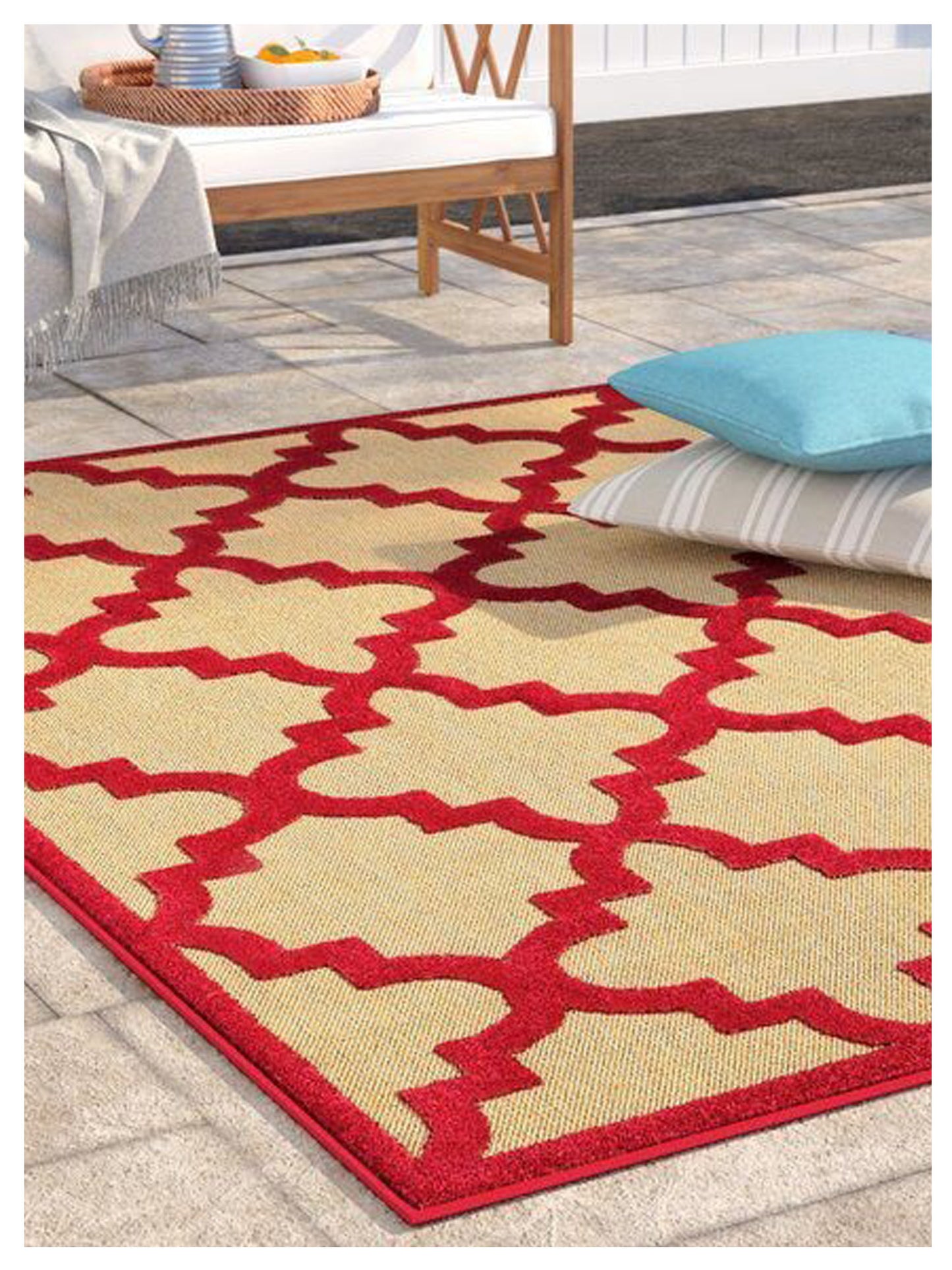 Oriental Weavers CAYMAN 660R9 Sand Red Outdoor Machinemade Rug