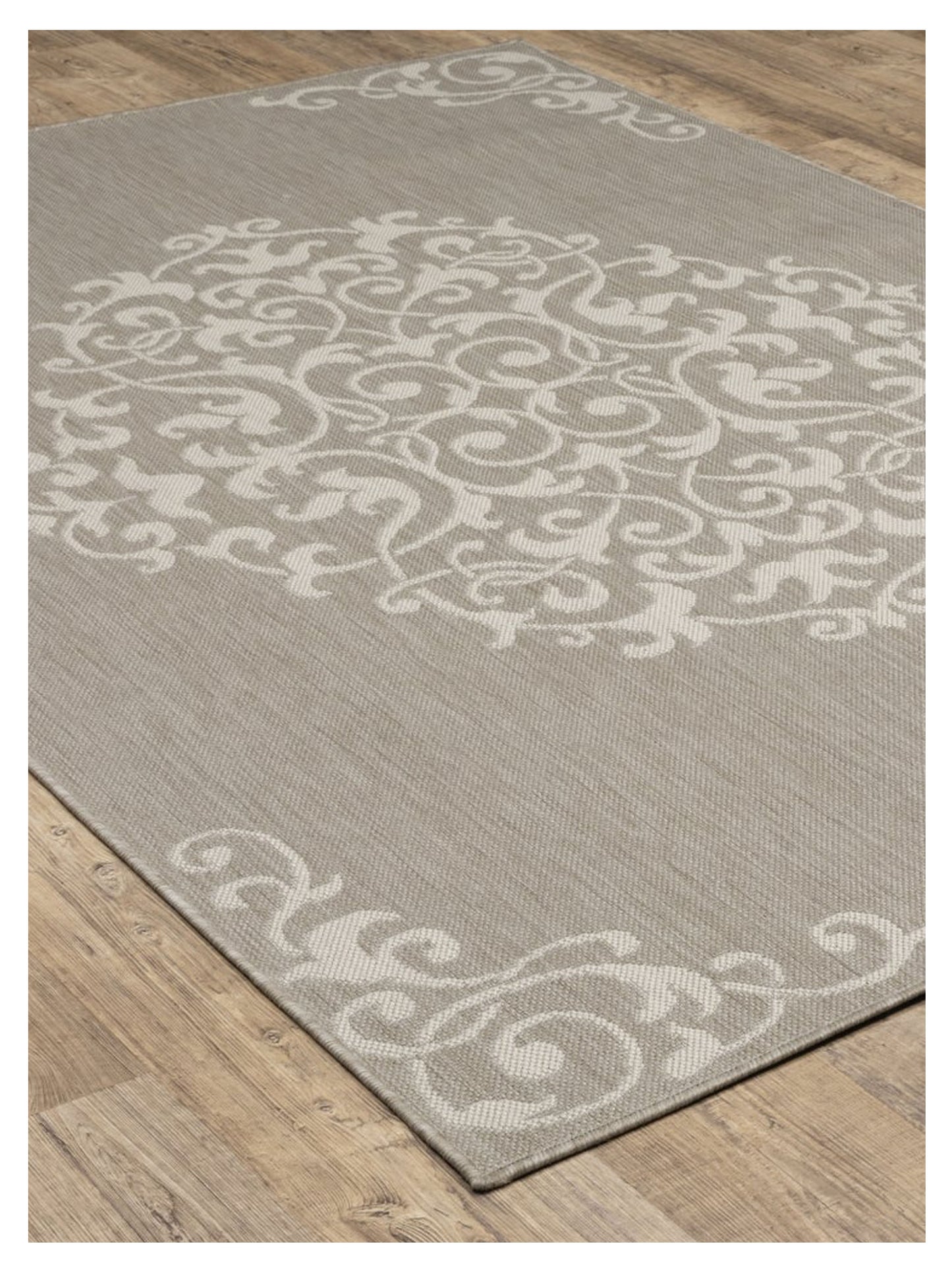 Oriental Weavers PORTOFINO 6649W Grey Ivory Outdoor Machinemade Rug