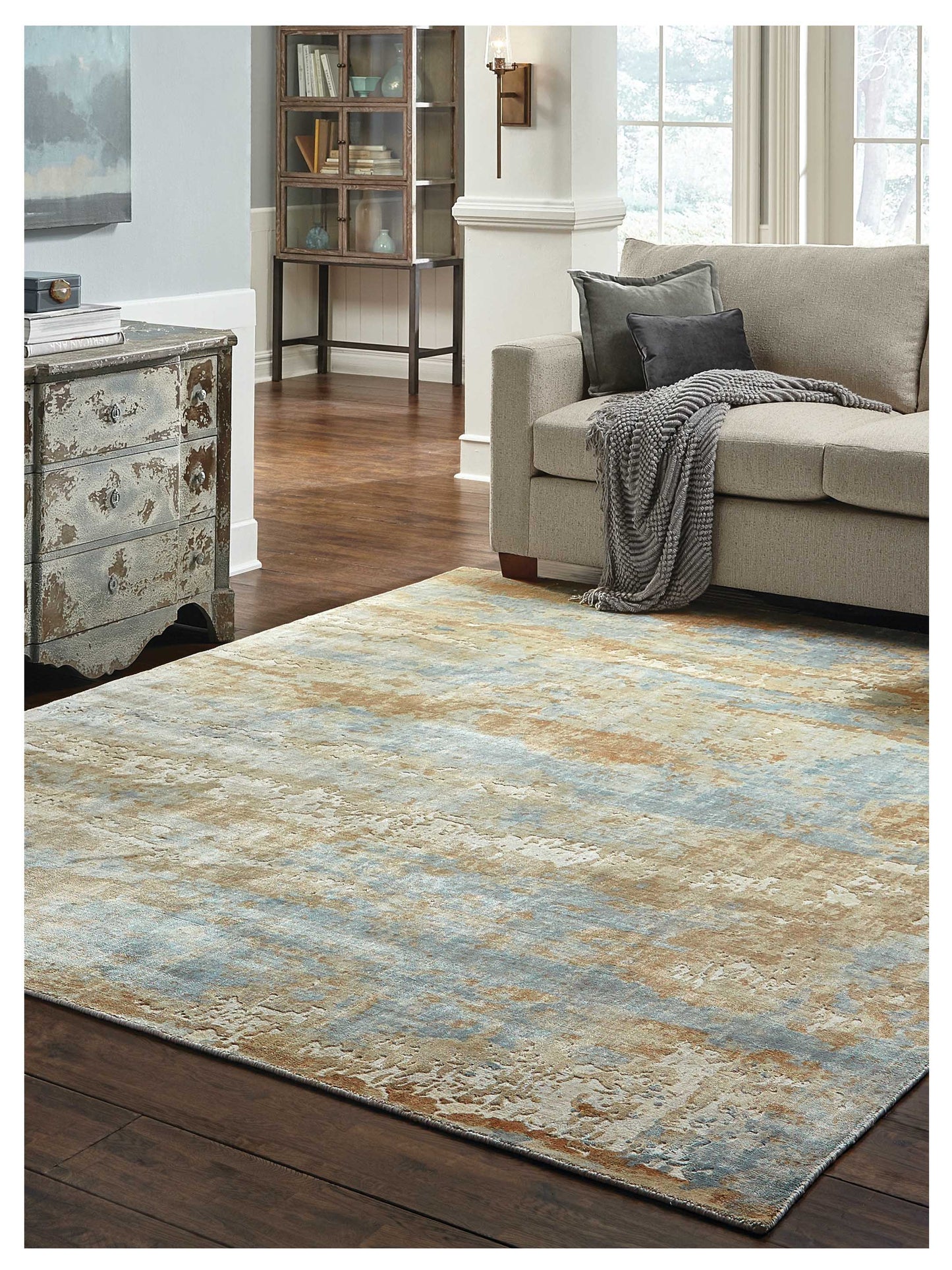 Oriental Weavers FORMATIONS 70001 Blue Brown Casual Loom Rug