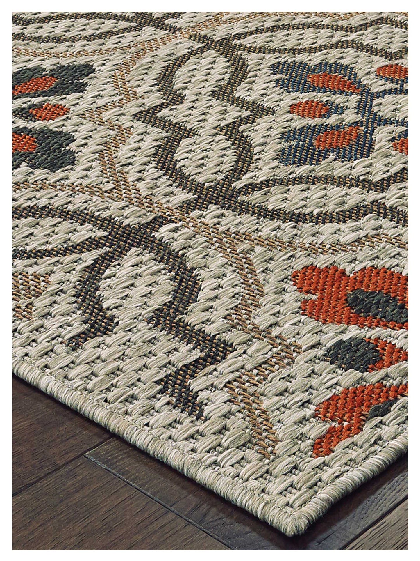 Oriental Weavers LATITUDE 709Y3 Grey Orange Outdoor Machinemade Rug