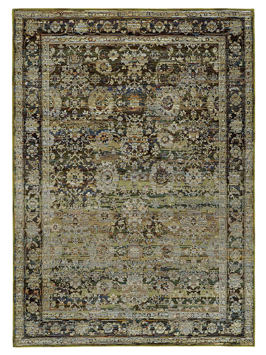 Oriental Weavers ANDORRA 7125C Green Casual Machinemade Rug