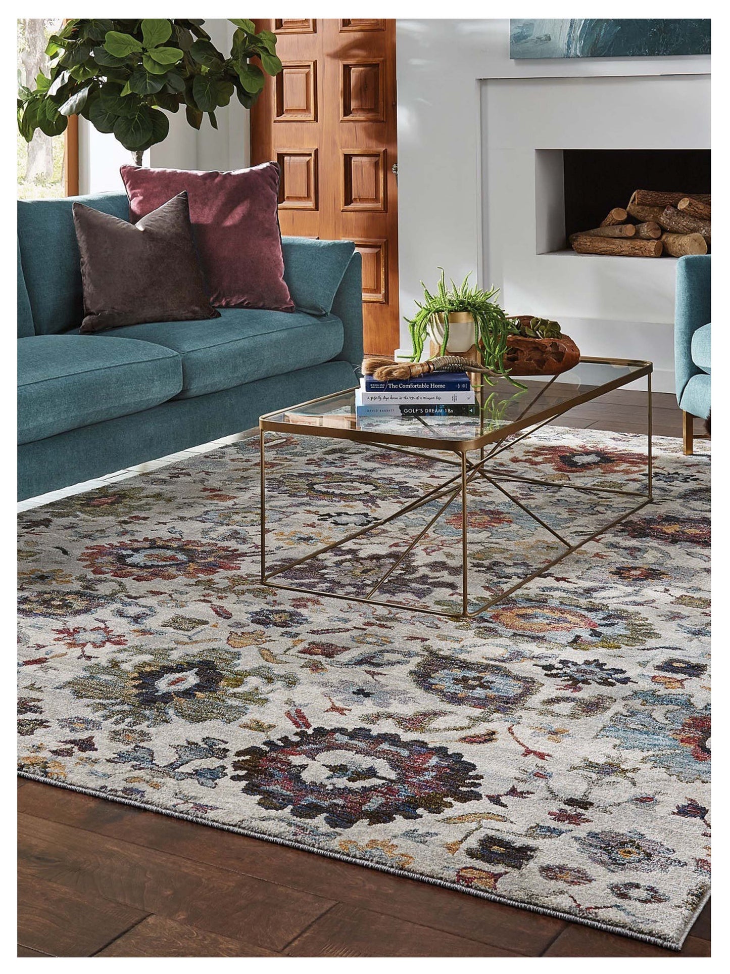 Oriental Weavers ANDORRA 7129A Stone Multi Casual Machinemade Rug