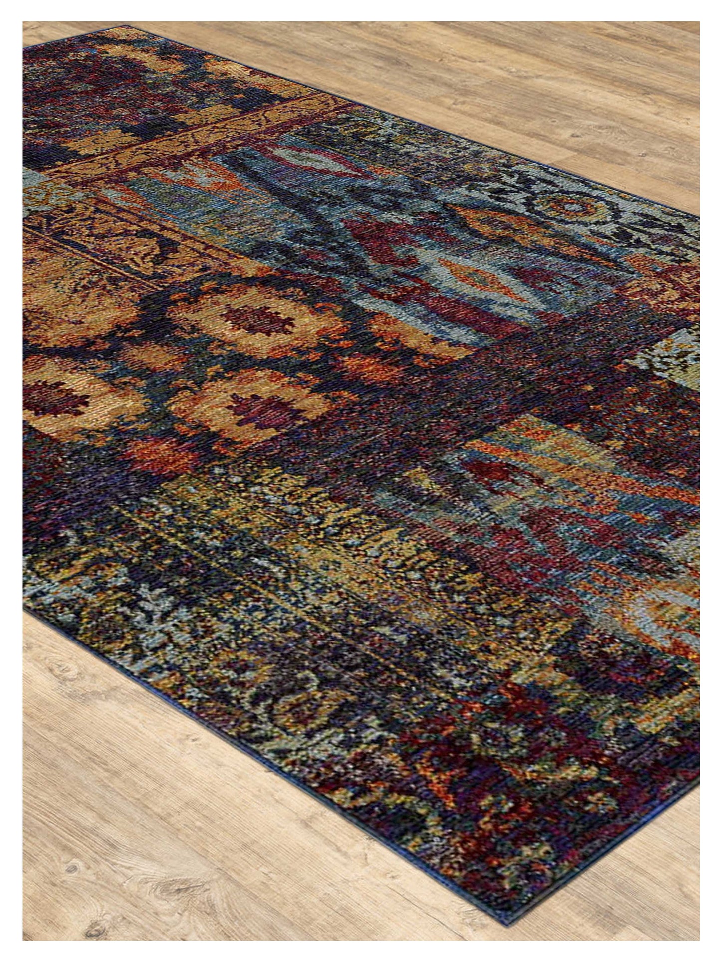 Oriental Weavers ANDORRA 7137A Multi Blue Casual Machinemade Rug