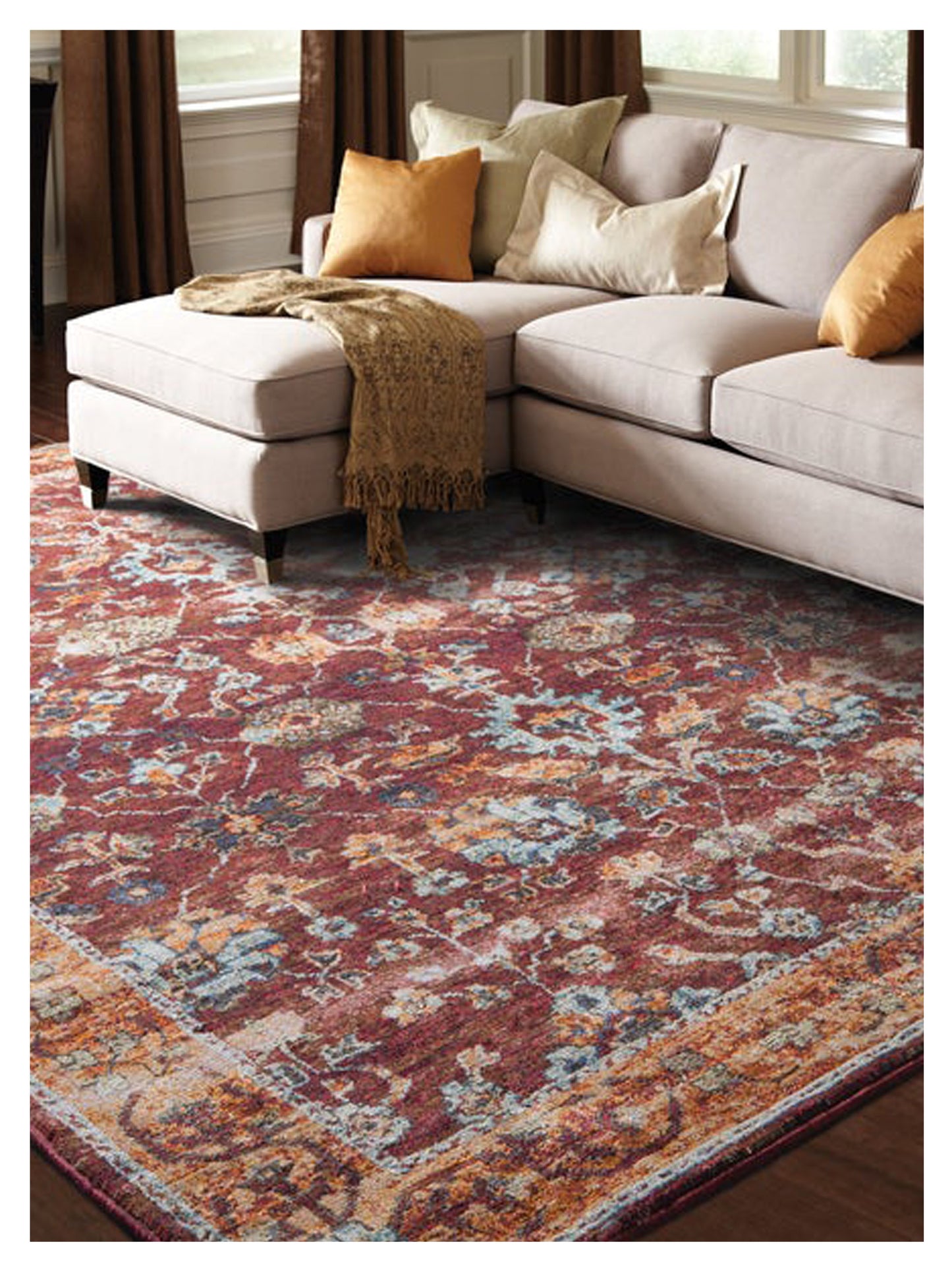 Oriental Weavers ANDORRA 7154A Red Gold Casual Machinemade Rug