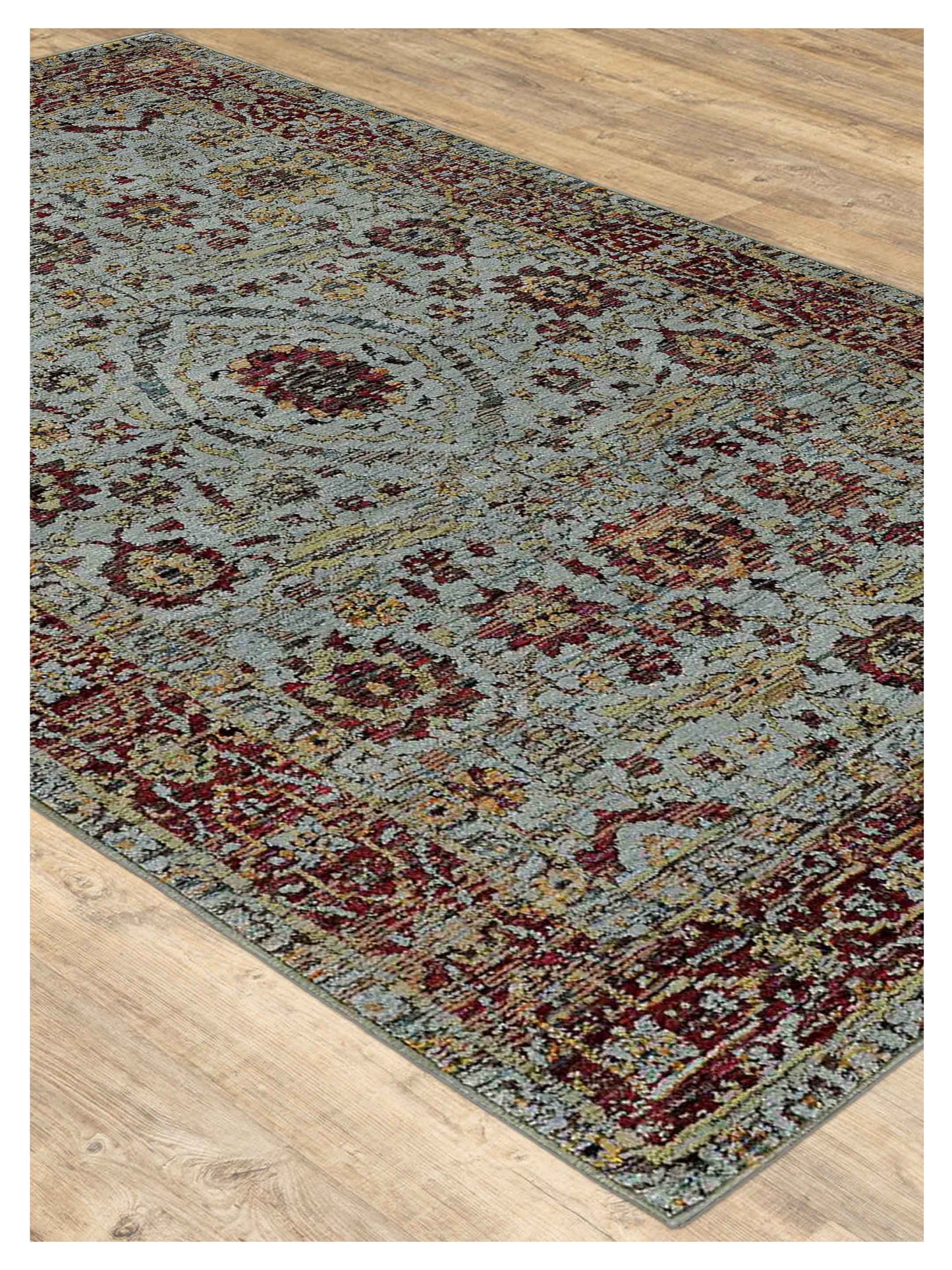 Oriental Weavers ANDORRA 7155A Blue Red Casual Machinemade Rug