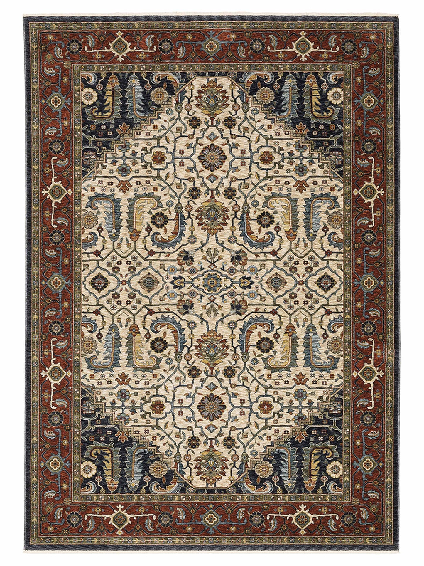 Oriental Weavers ABERDEEN 752W1 Ivory Traditional Machinemade Rug