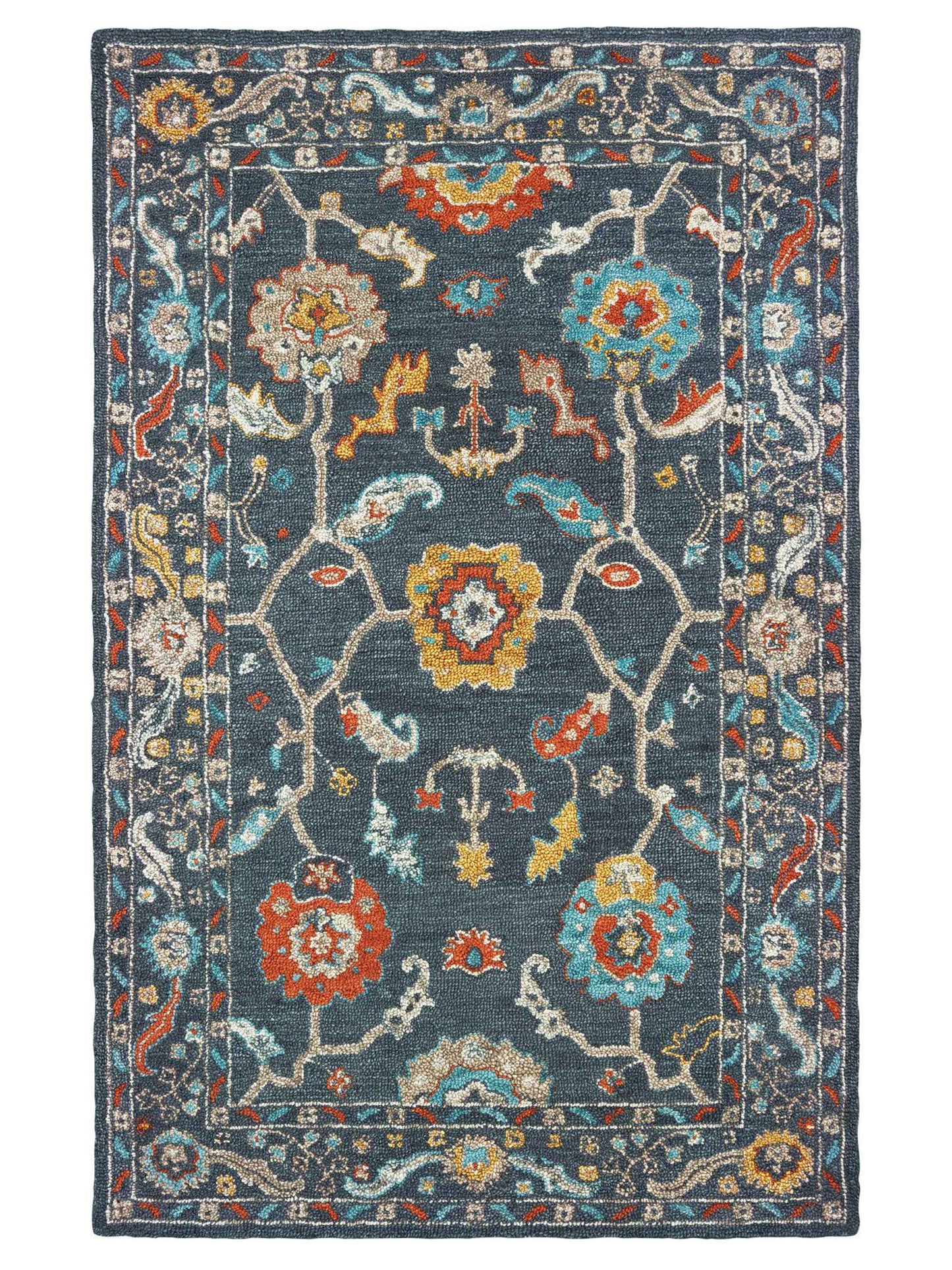 Oriental Weavers ZAHRA 75501 Blue Gold Casual Tufted Rug - Rugs - Oriental Weavers - Atlanta Designer Rugs