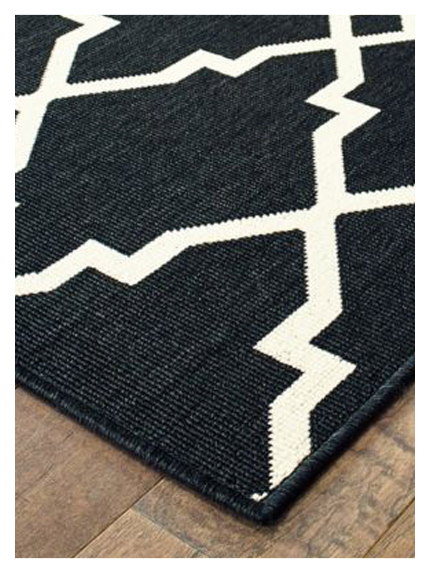 Oriental Weavers MARINA 7763K Black Ivory Outdoor Machinemade Rug