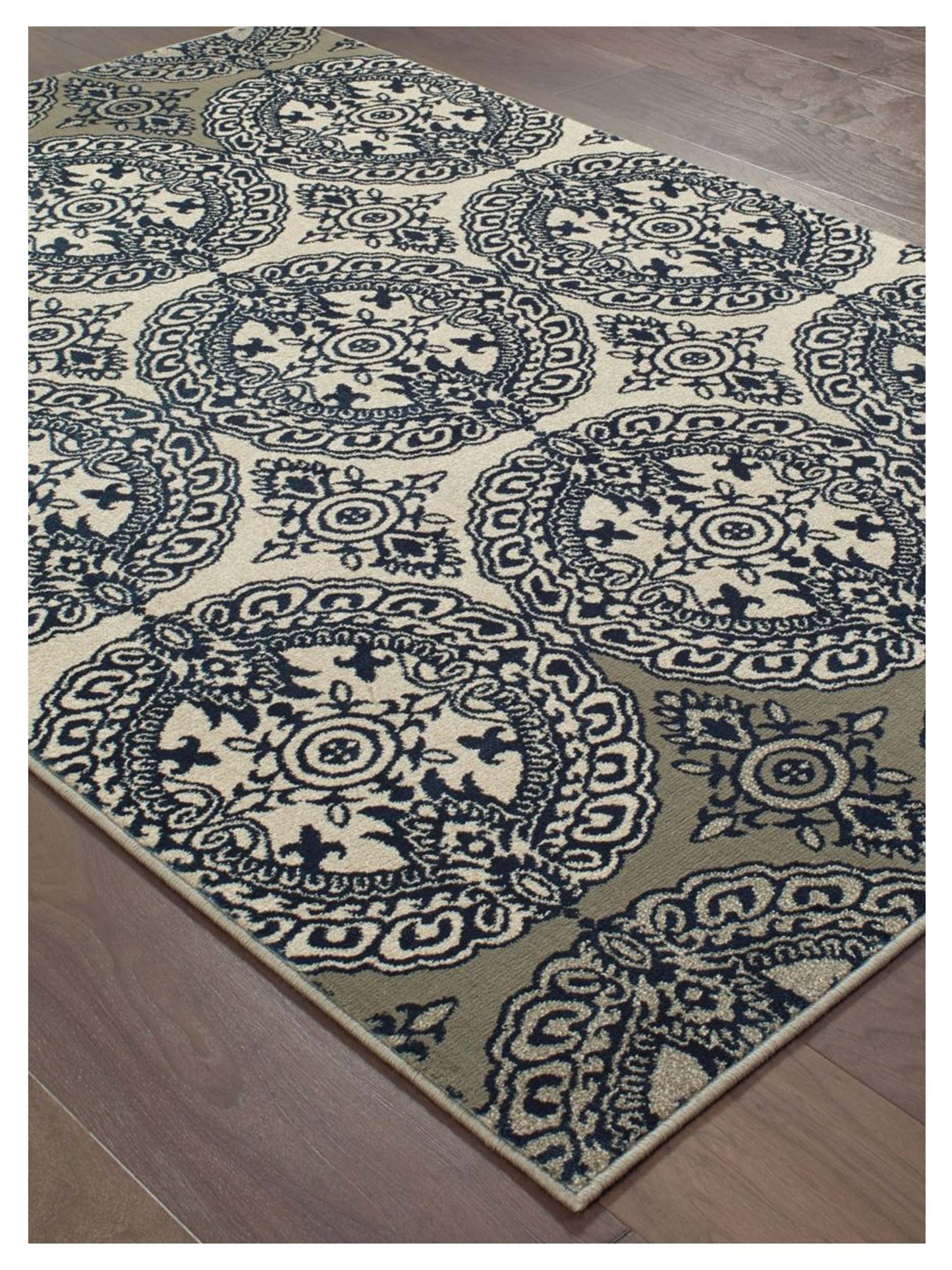 Oriental Weavers LINDEN 7818A Navy Ivory Casual Machinemade Rug