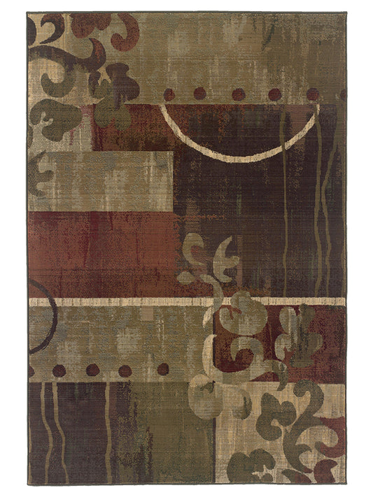 Oriental Weavers GENERATIONS 8007A Green Contemporary Machinemade Rug