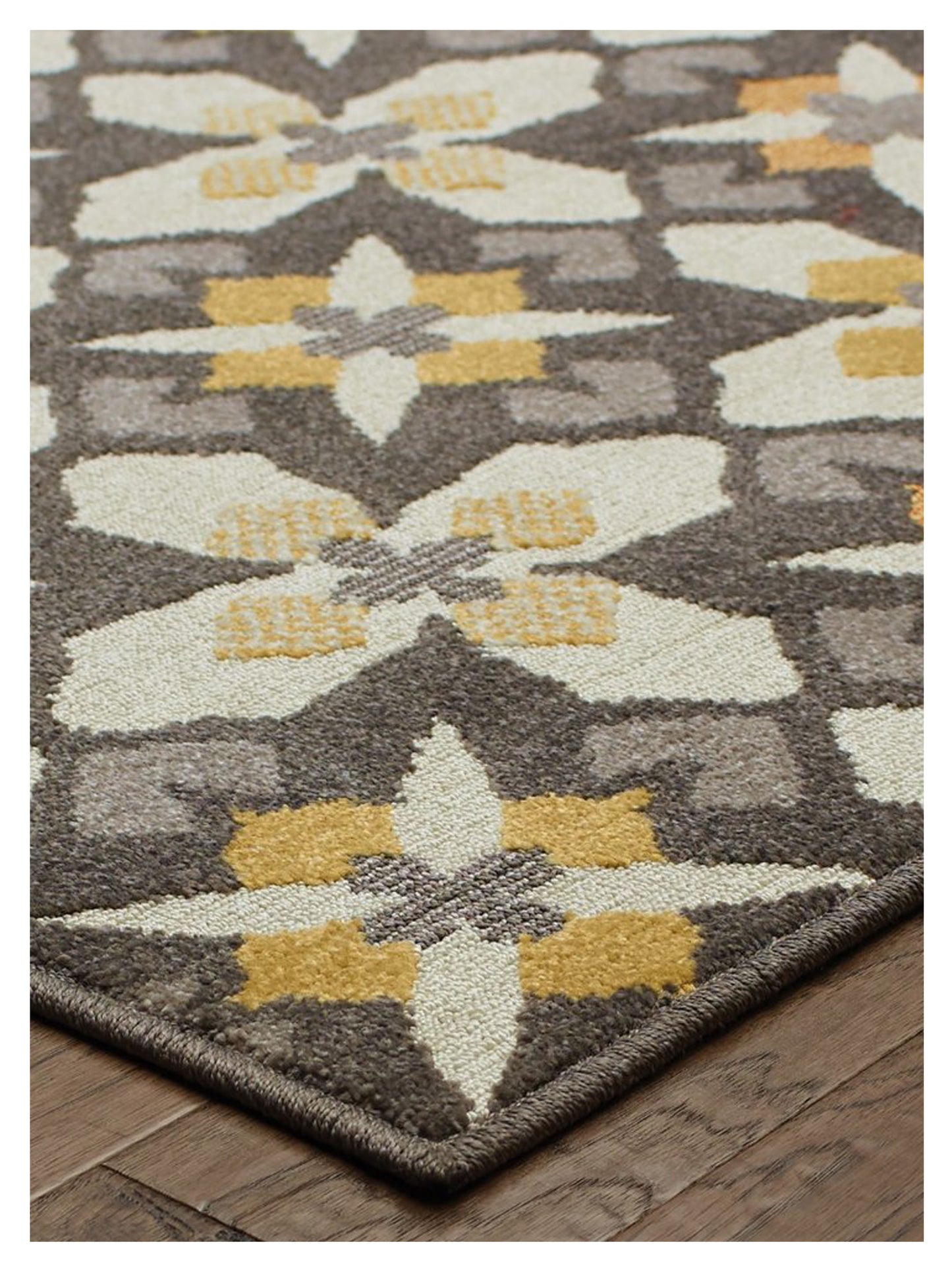 Oriental Weavers Hampton 8021L Grey Gold Outdoor Machinemade Rug