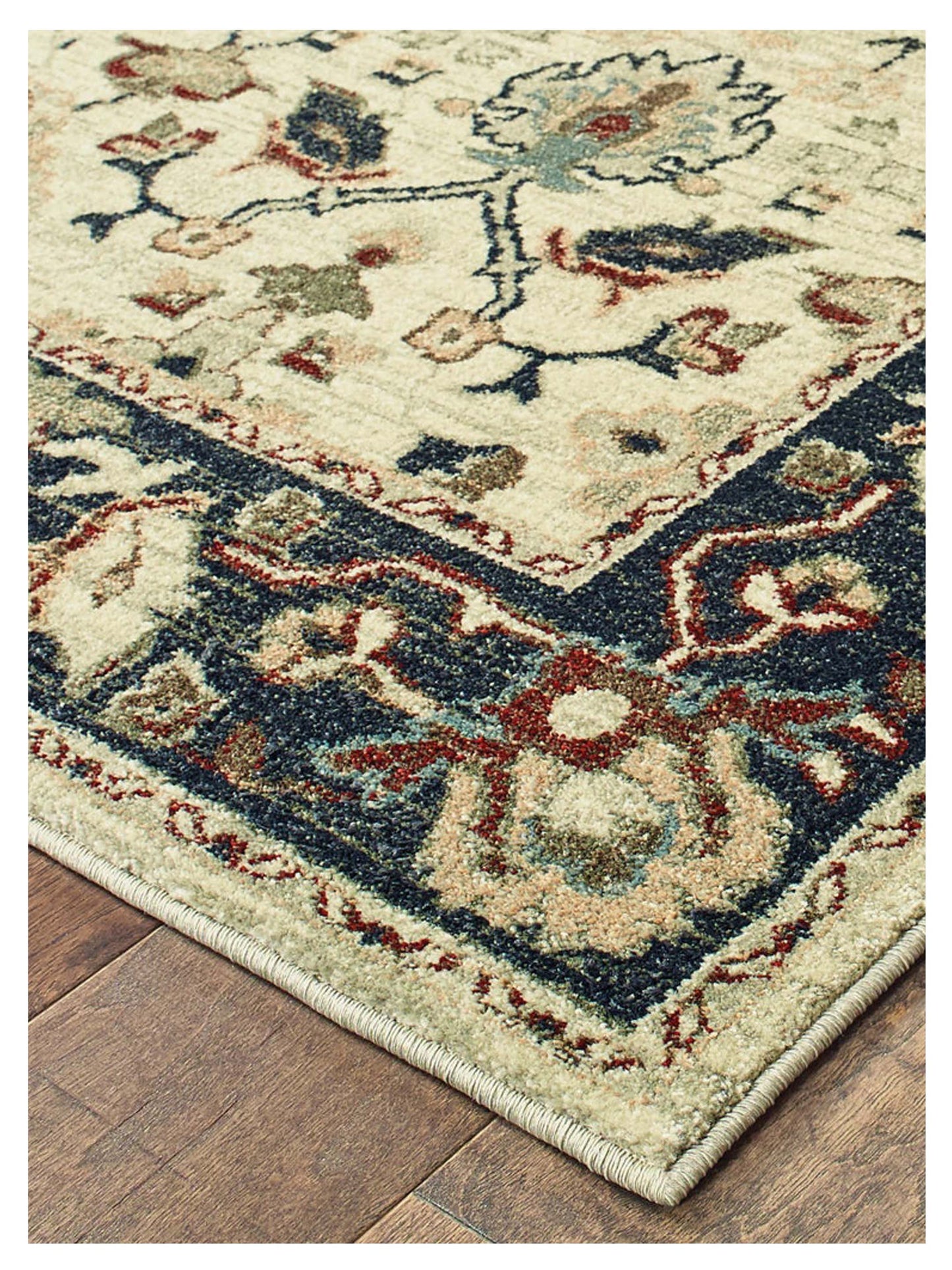 Oriental Weavers RALEIGH 8026E Ivory Navy Traditional Machinemade Rug