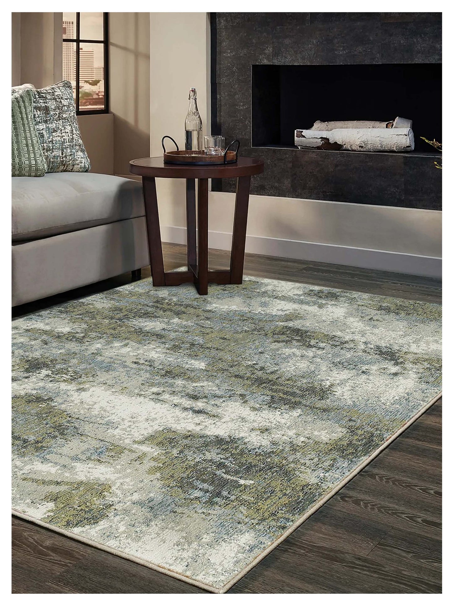 Oriental Weavers EVOLUTION 8039E Blue Green Contemporary Machinemade Rug