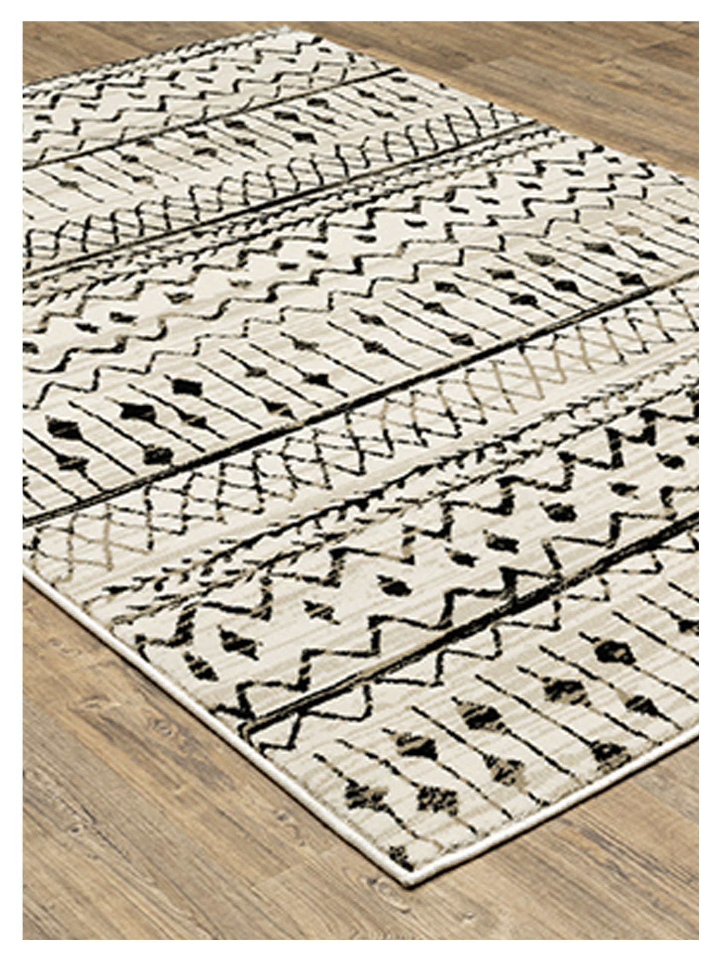 Oriental Weavers GEORGIA 8826E Ivory Black Casual Machinemade Rug