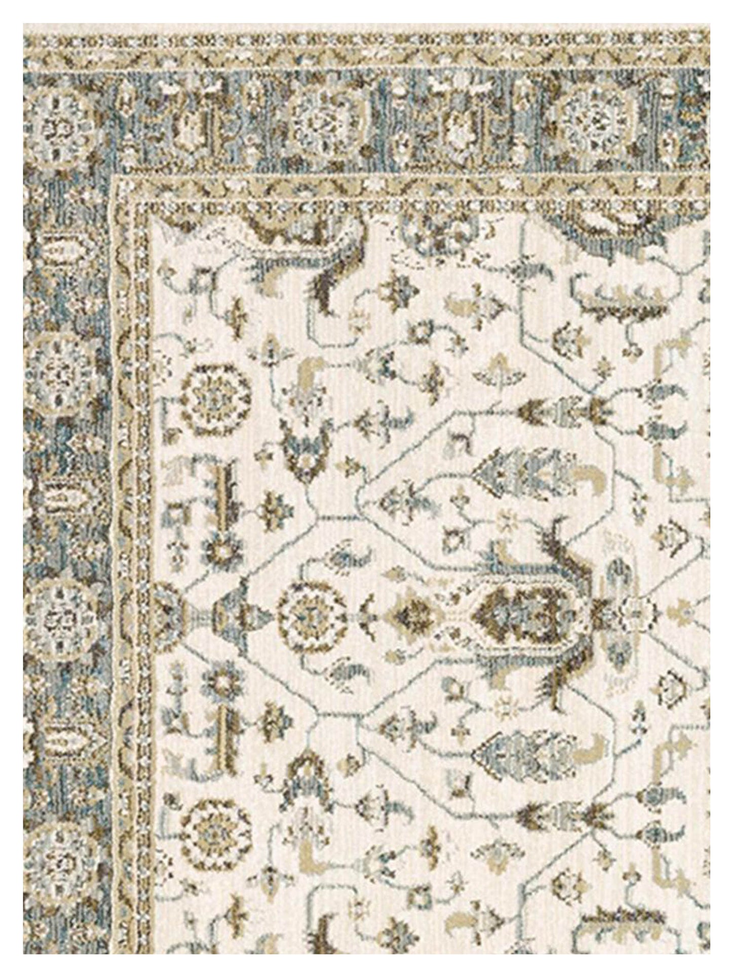 Oriental Weavers ANDORRA 9537P Ivory Blue Traditional Machinemade Rug