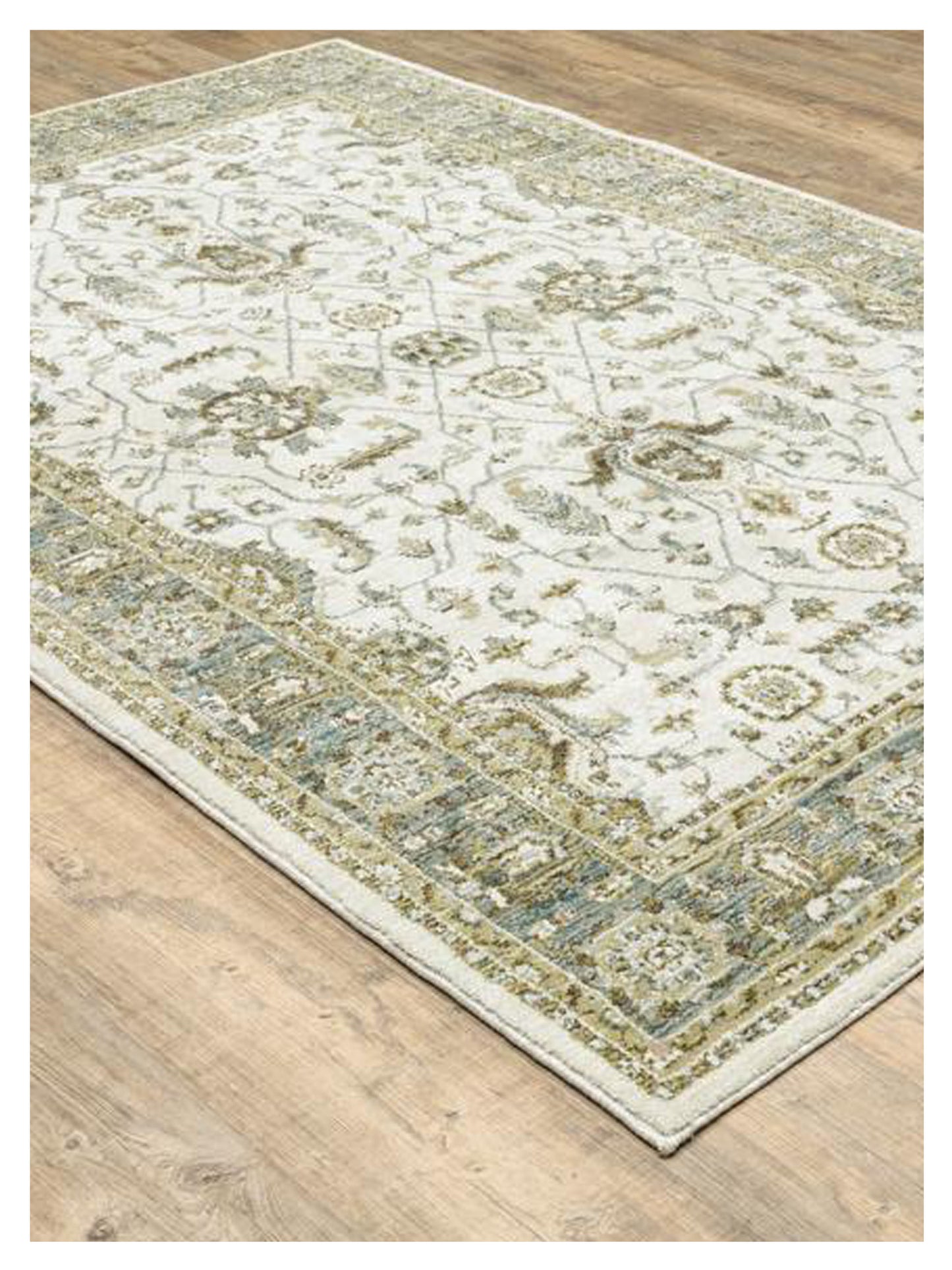 Oriental Weavers ANDORRA 9537P Ivory Blue Traditional Machinemade Rug