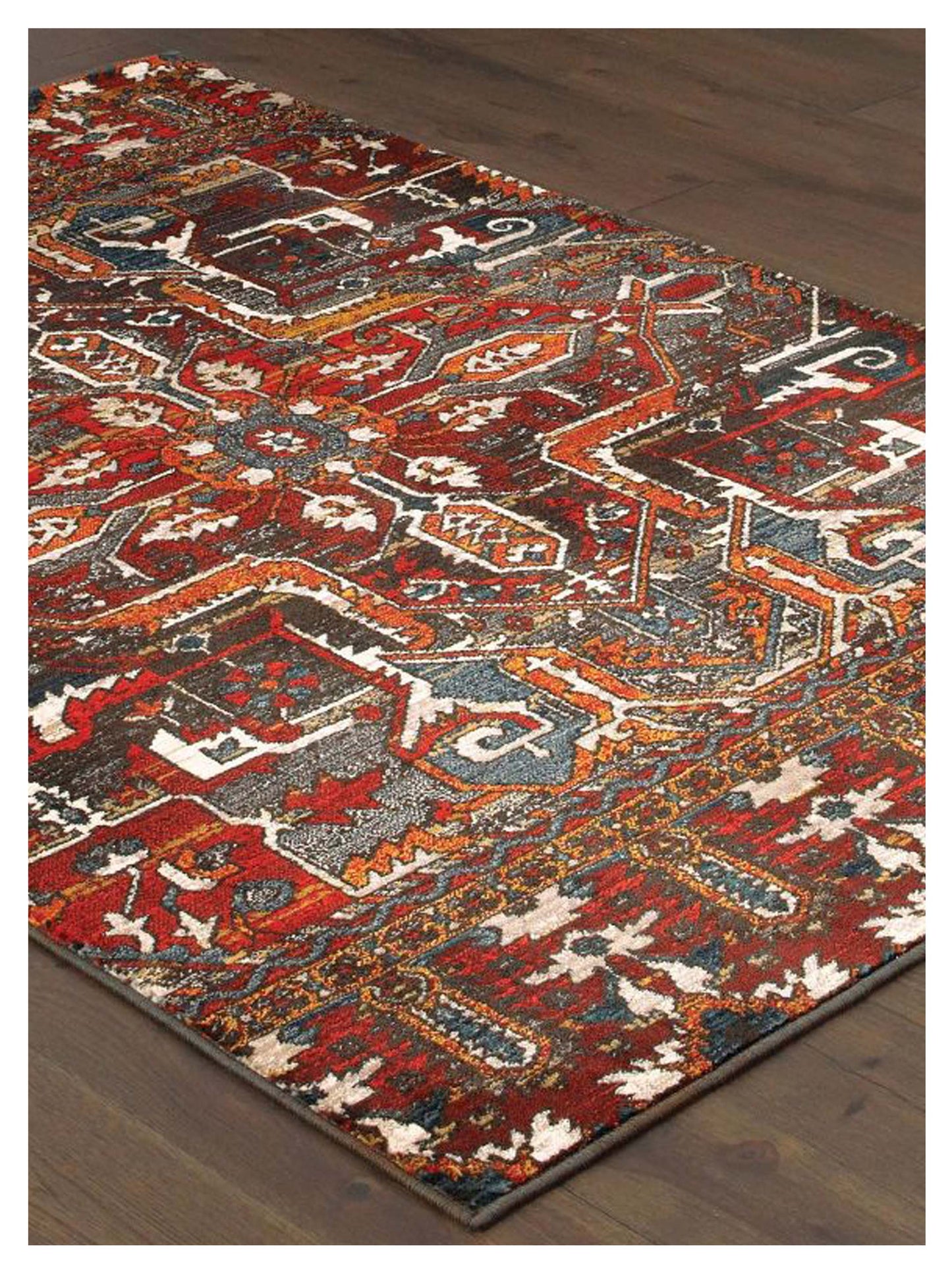 Oriental Weavers SEDONA 9575A Red Orange Casual Machinemade Rug