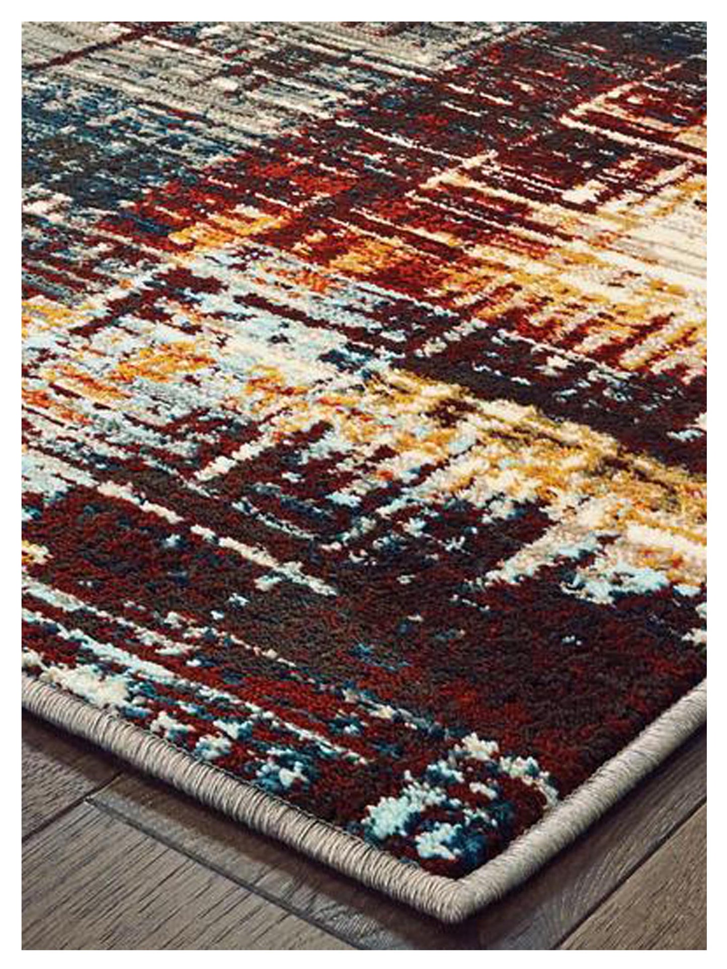 Oriental Weavers SEDONA 9584A Blue Gold Contemporary Machinemade Rug