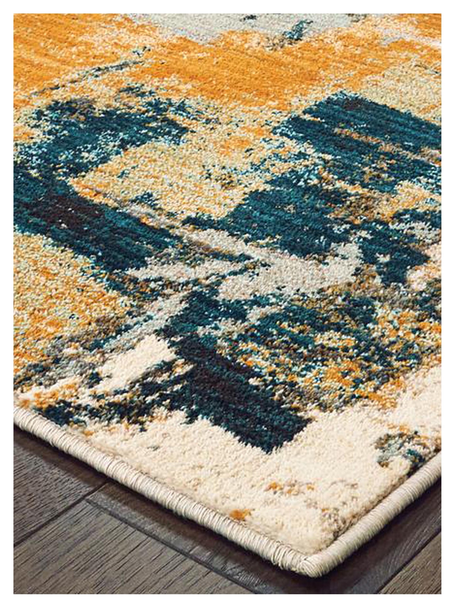 Oriental Weavers SEDONA 9593A Blue Gold Contemporary Machinemade Rug