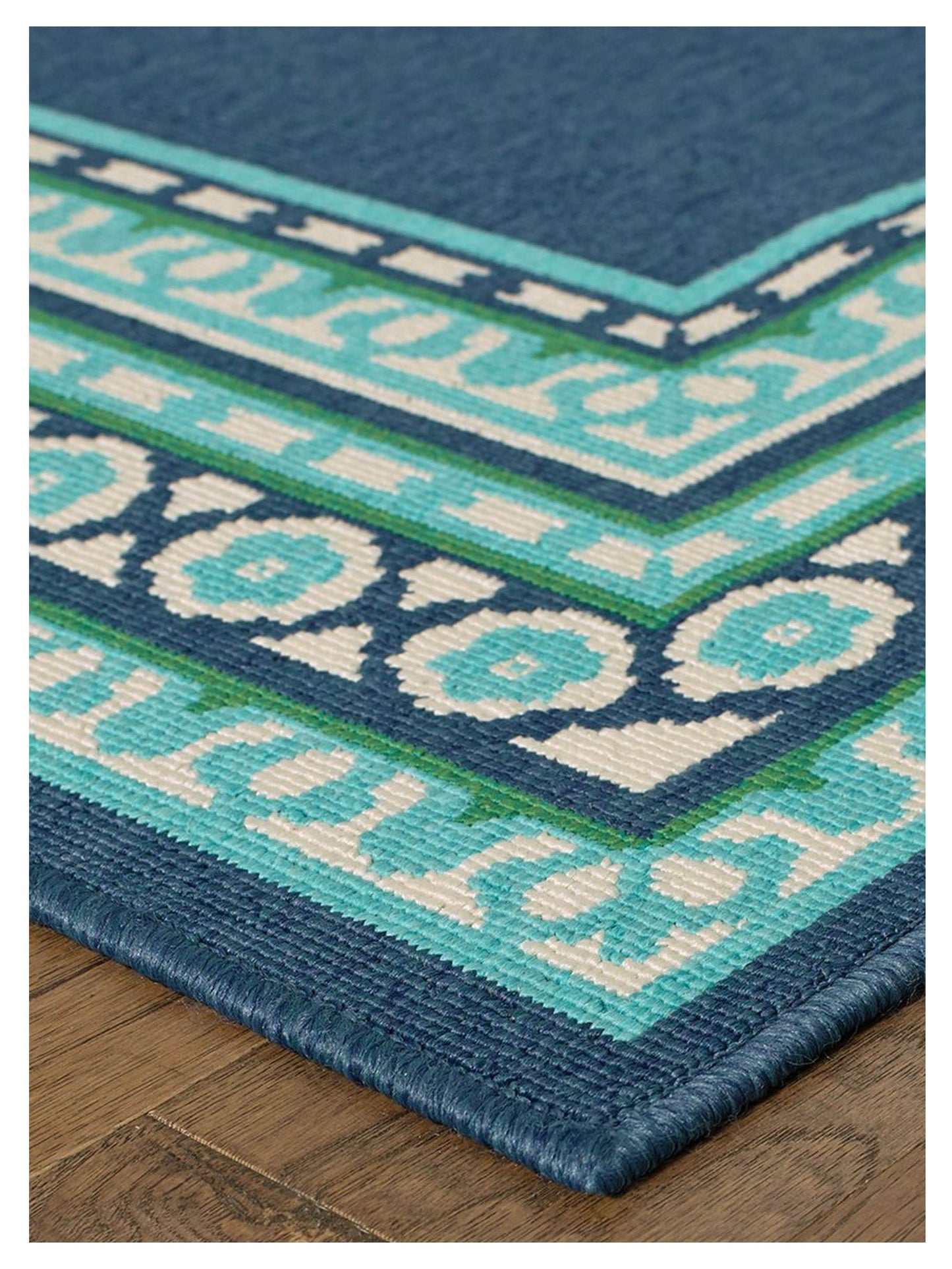 Oriental Weavers MERIDIAN 9650B Navy Green Outdoor Machinemade Rug