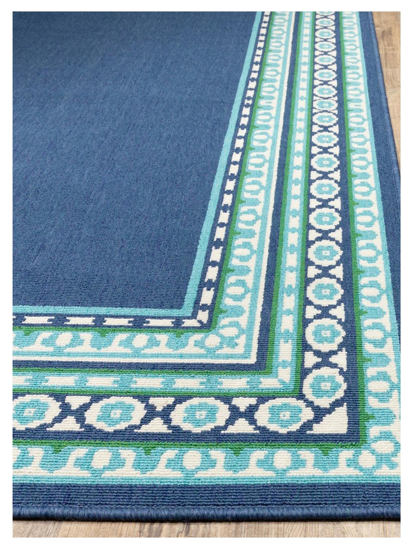 Oriental Weavers MERIDIAN 9650B Navy Green Outdoor Machinemade Rug