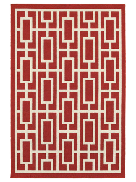 Oriental Weavers MERIDIAN 9754R Red Outdoor Machinemade Rug